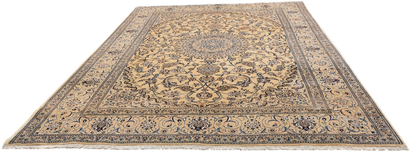 morgenland Wollteppich »Nain 9la Medaillon Beige 342 x 240 cm«, rechteckig, günstig online kaufen