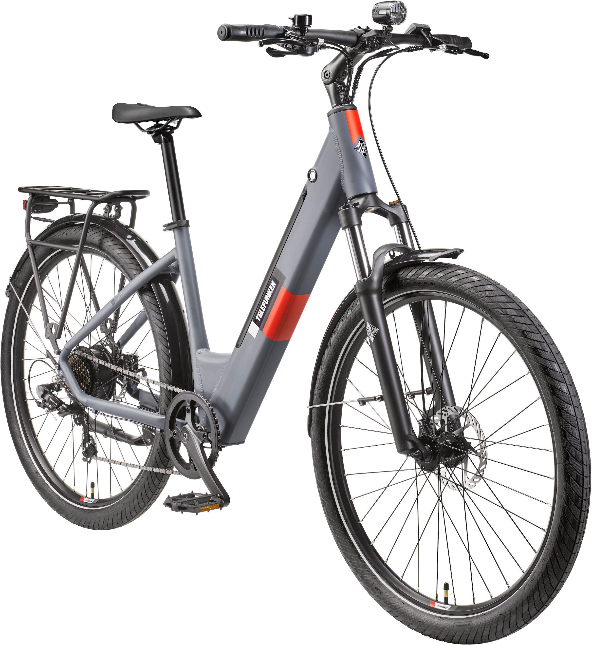 Telefunken E-Bike »E-City SUV300«, 7 Gang, Shimano, Tourney, Heckmotor 250 W, Pedelec, Elektrofahrrad, Damen u. Herren, innerhalb StVZO, 27,5 Zoll