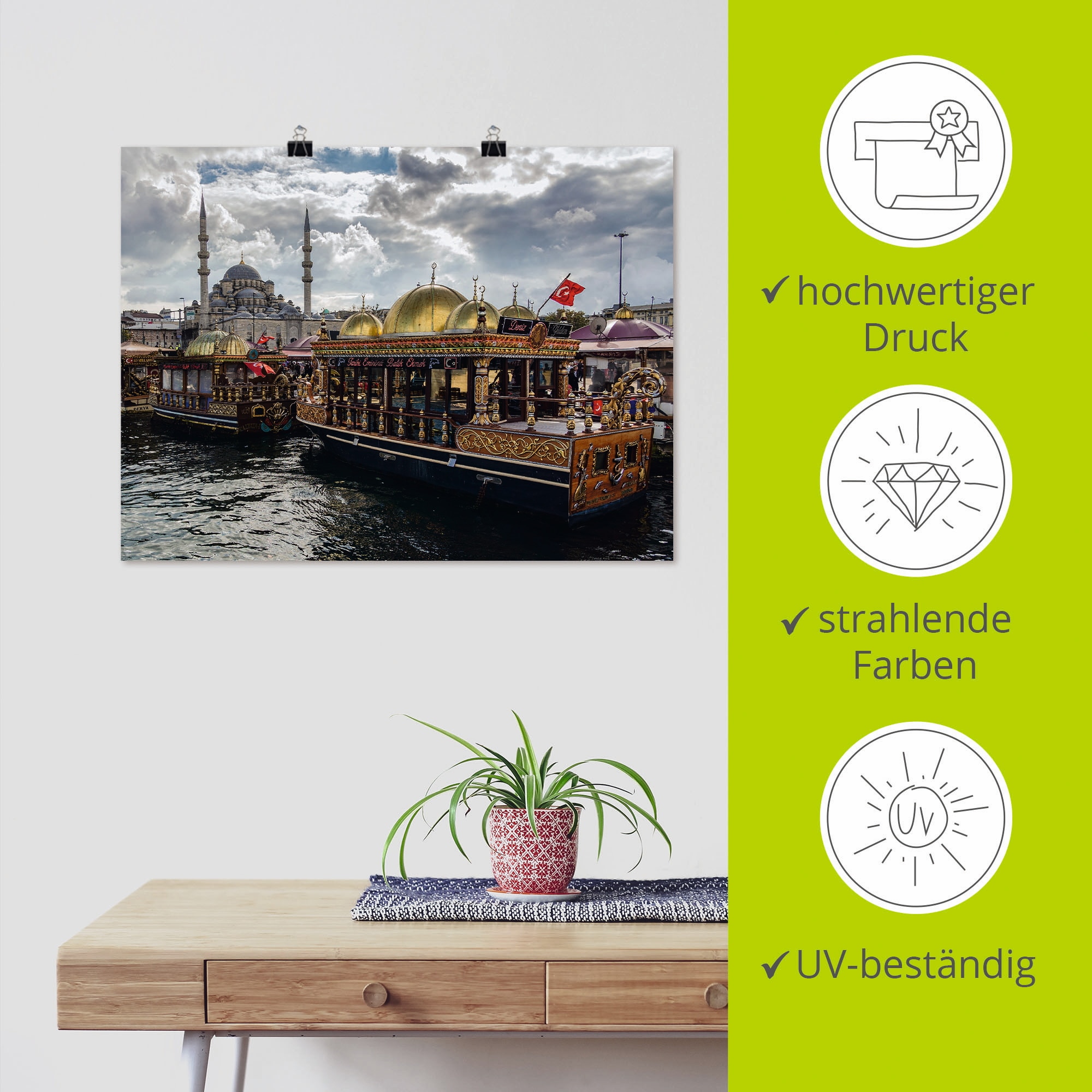 Artland Poster »Blick auf Istanbul«, Gebäude, (1 St.), als Leinwandbild, Wandaufkleber oder Poster in versch. Größen
