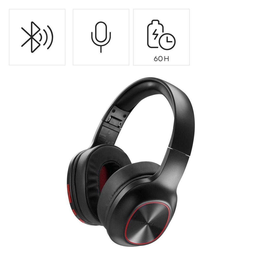Hama Bluetooth-Kopfhörer »Over-Ear-Kopfhörer Bluetooth (faltbar, Bass Boost, 60h Akku, kabellos)«, Bluetooth