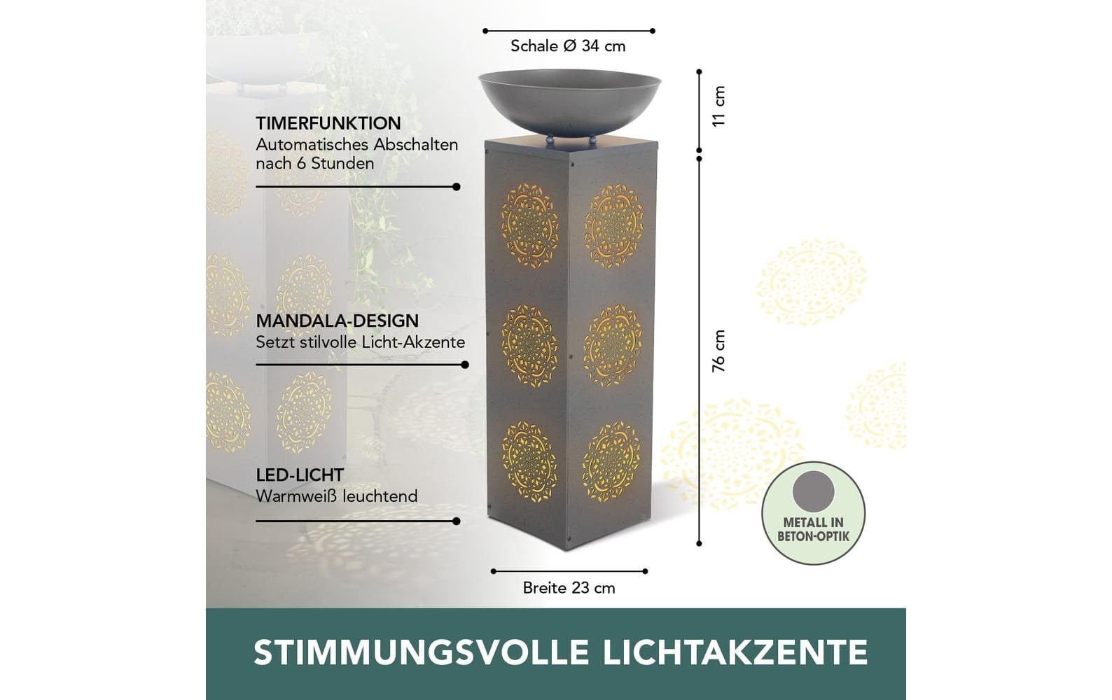 EASYmaxx Dekosäule »Mandala, Aufbauset« Dekosäule in Beton-Optik mit Pflanzschale