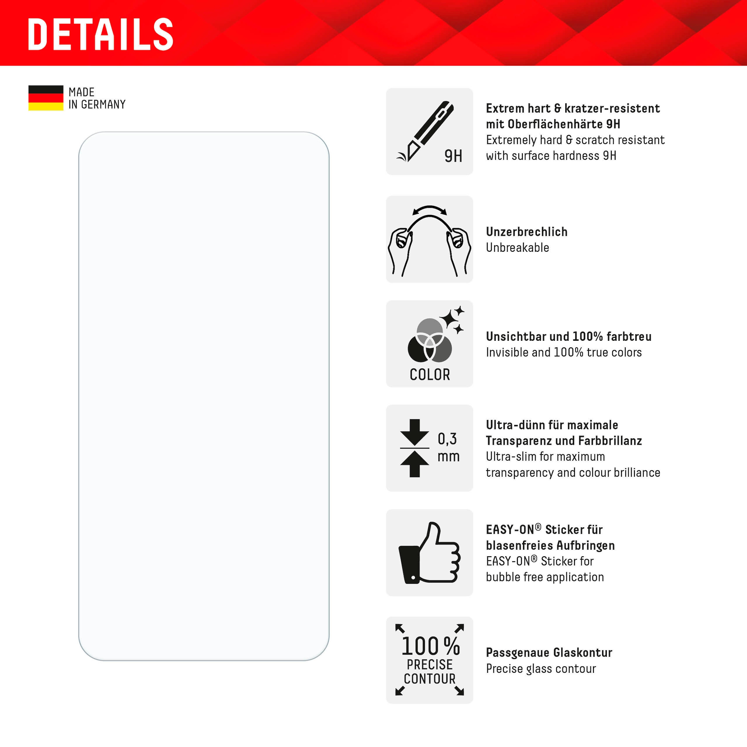 Displex Displayschutzglas »Smart Glass«, für Samsung Galaxy S24-Samsung Galaxy S25, Displayschutzfolie Displayschutz kratzer-resistent 9H unzerbrechlich
