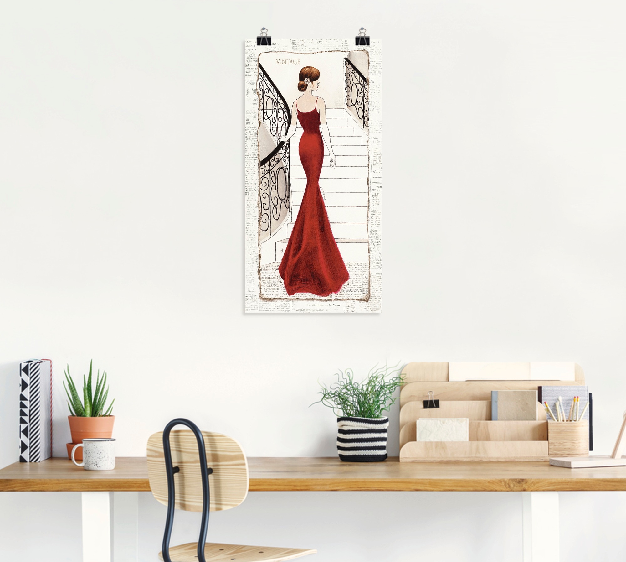 Artland Wandbild »Die schöne in Rot«, Frau, (1 St.), als Leinwandbild, Poster, Wandaufkleber in verschied. Größen