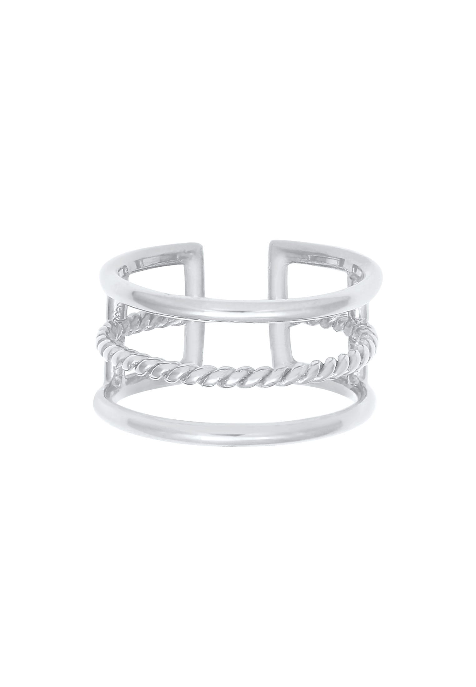 Elli Fingerring »Offen Verstellbar 3-reihig Breit 925 Silber«
