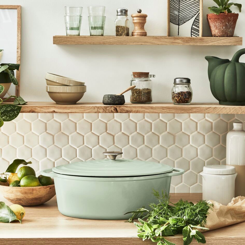 Tefal Bräter »LOV Schmortopf mit Deckel, Ø 34 cm, oval«, Gusseisen, Induktion, für alle Herdarten geeignet, inkl. E-Book