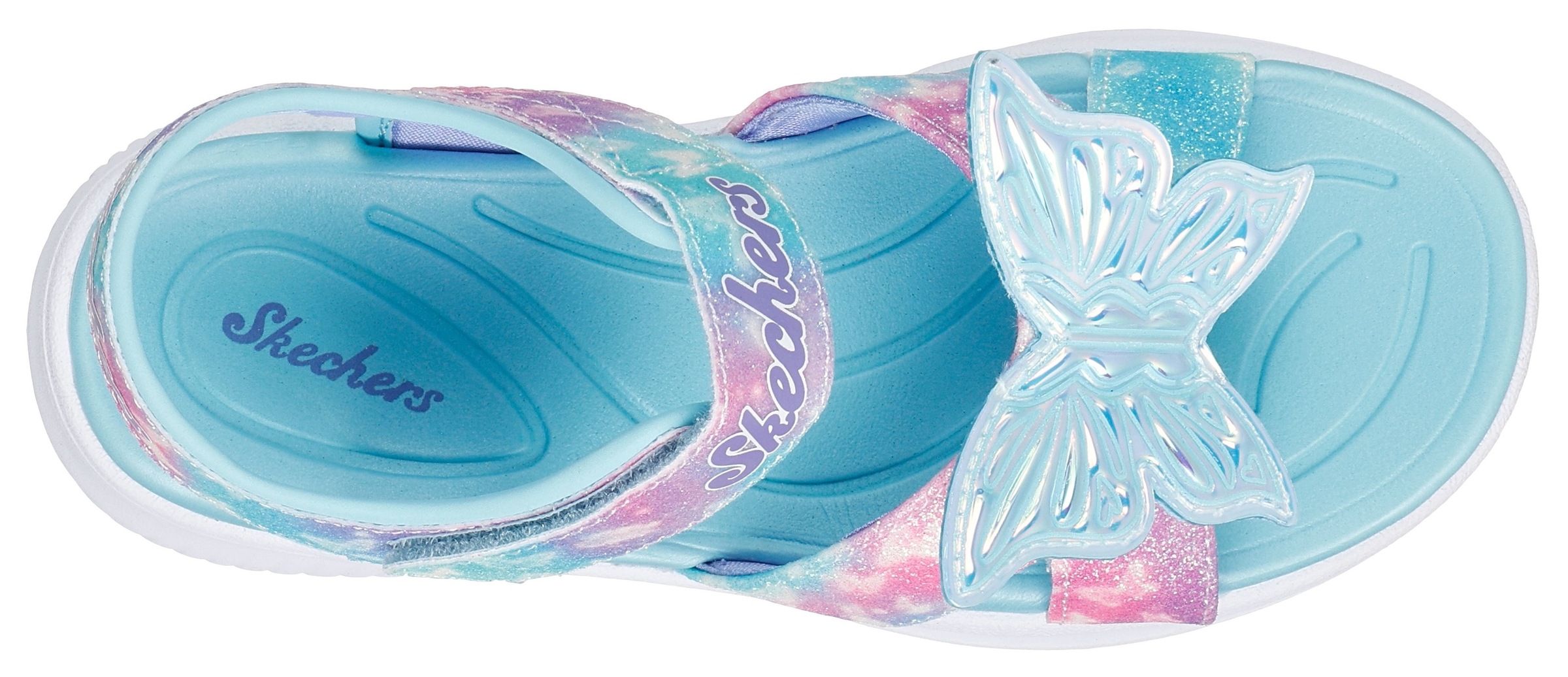 Skechers Sandale »JUMPSTERS SANDAL-BUTTERFLY BRITES«, Blink,-Klettschuh, Schmetterlingdesign, Größenschablone zum Download