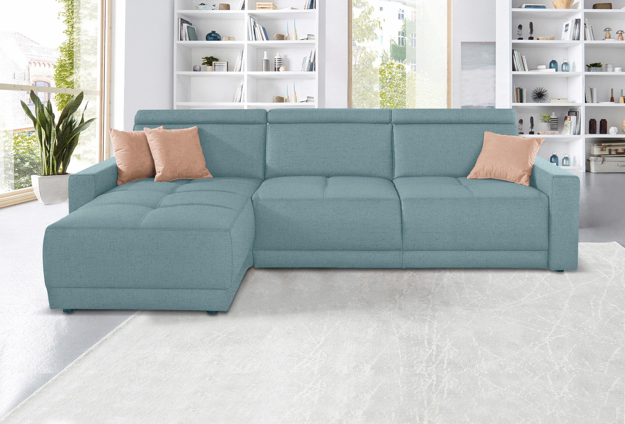 DOMO collection Ecksofa »Ava mit moderner Sitzheftung & toller Doppelnaht, günstig online kaufen