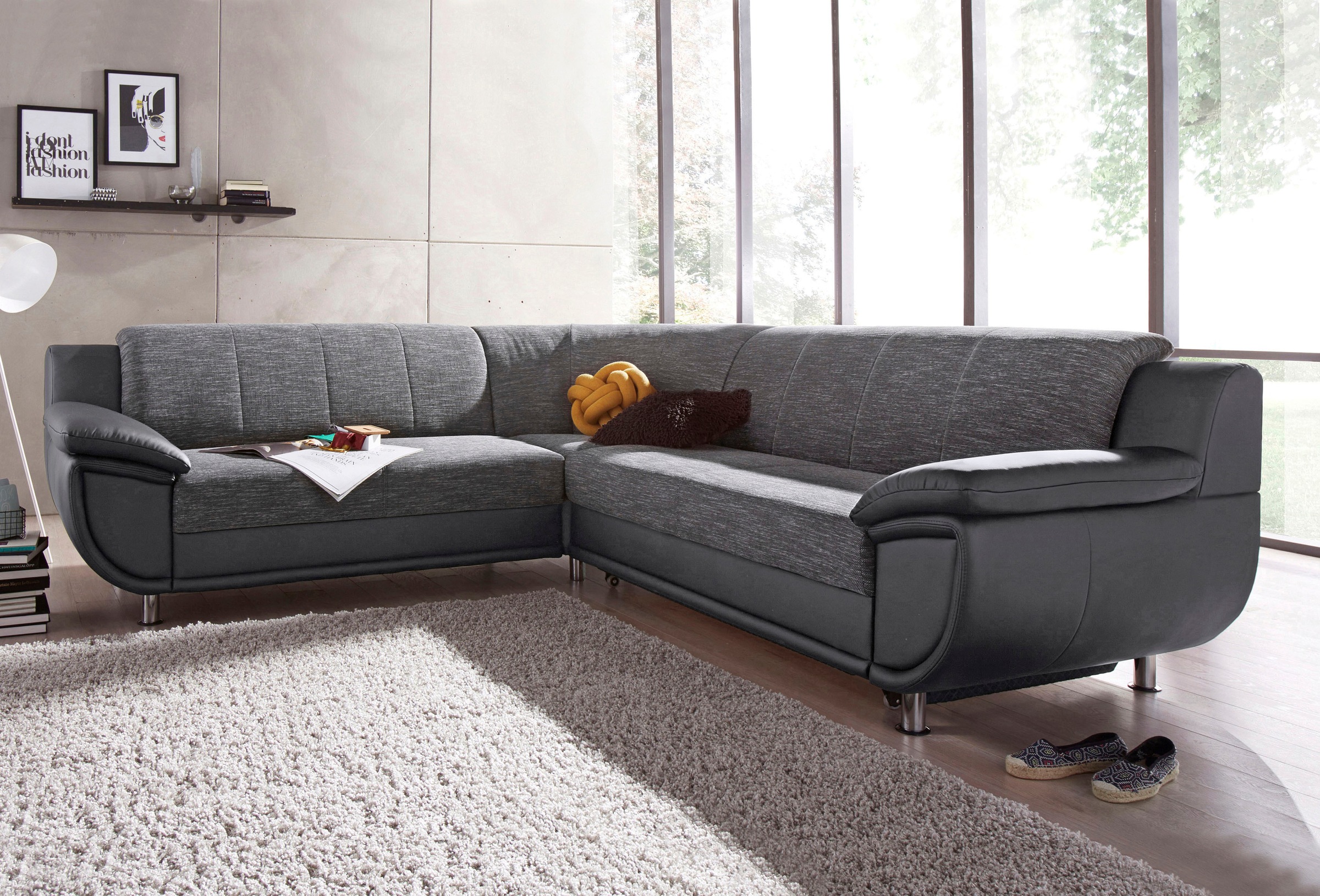 TRENDMANUFAKTUR Ecksofa »Rondo 3, zeitlos und modern, im Materialmix, L-For günstig online kaufen