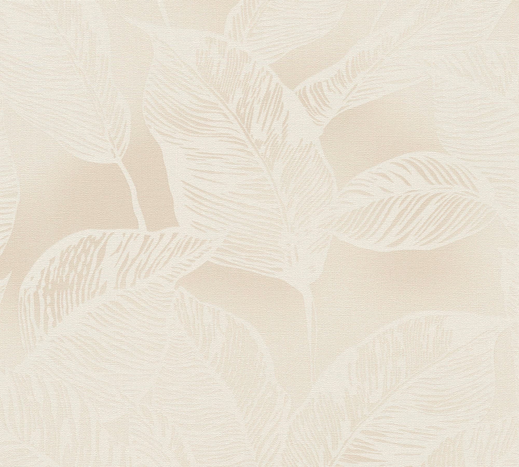 A.S. Création Vliestapete »Natural Living Pflanzen«, matt-gemustert-neutral, Tapete Blätter Vlies Vlies Wand Tapeten Wohnzimmer Schlafzimmer Küche