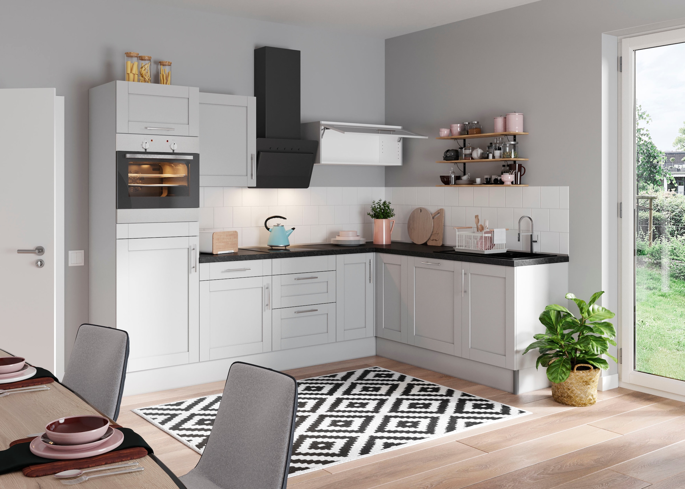 OPTIFIT Küche »KS-Ahus«, 200 x 270 cm breit, wahlweise mit E-Geräten, Soft Close Funktion