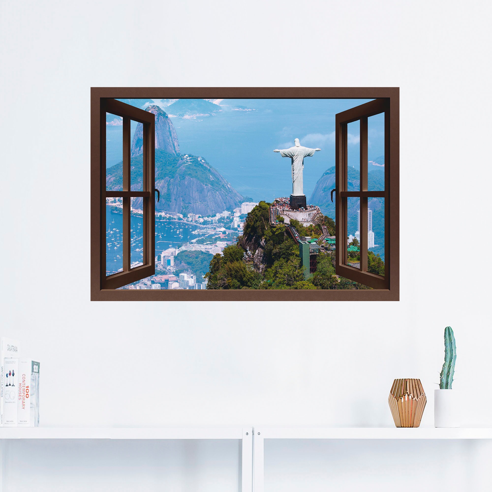 Artland Wandfolie »Rio de Janeiro mit Cristo, braun«, Gebäude, (1 St.), sel günstig online kaufen