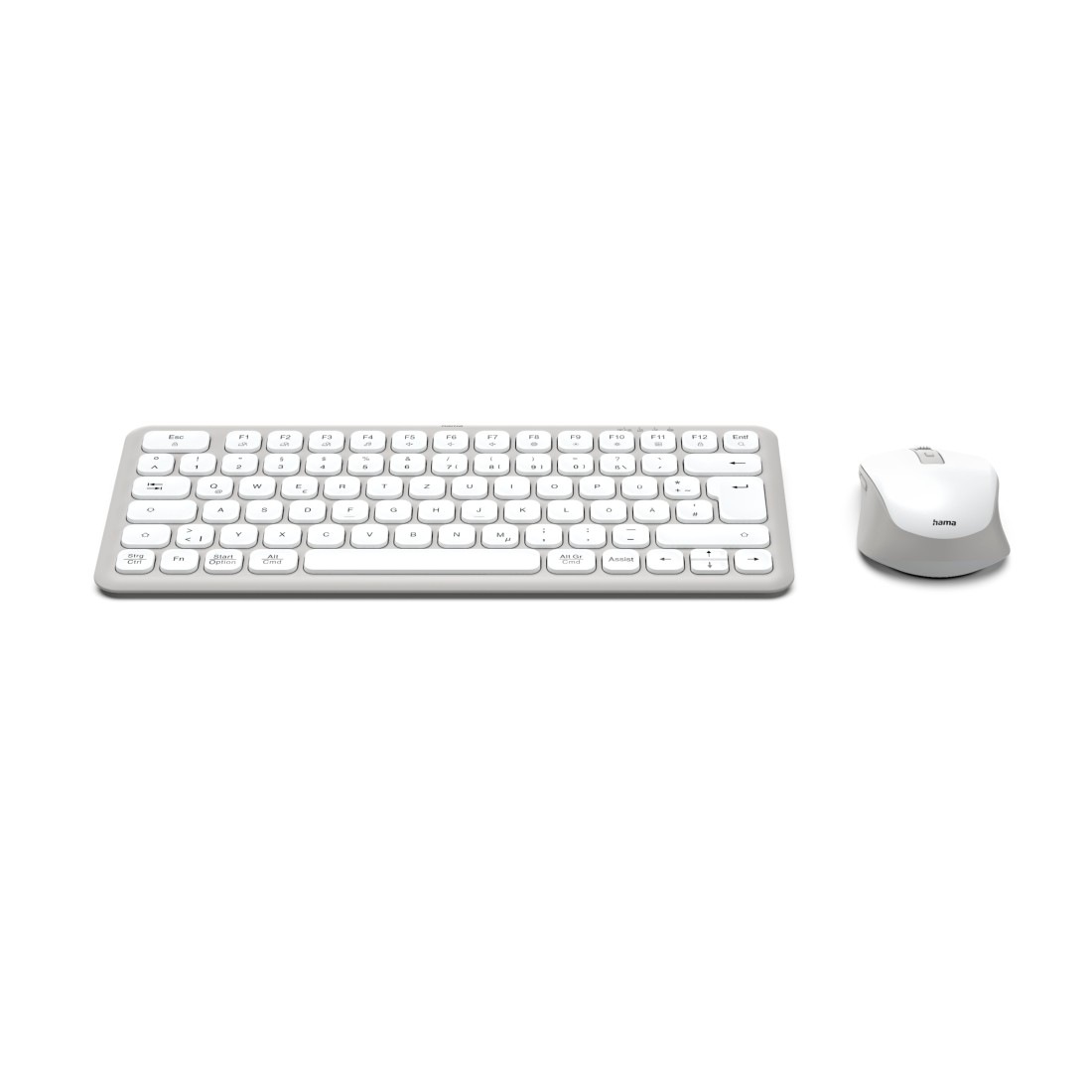 Hama Tastatur- und Maus-Set »Kabelloses Tastatur-Maus-Set "WKM-500"«, (Multi Device, 2x Bluetooth, 1x Funk, DE, weiß, klein)