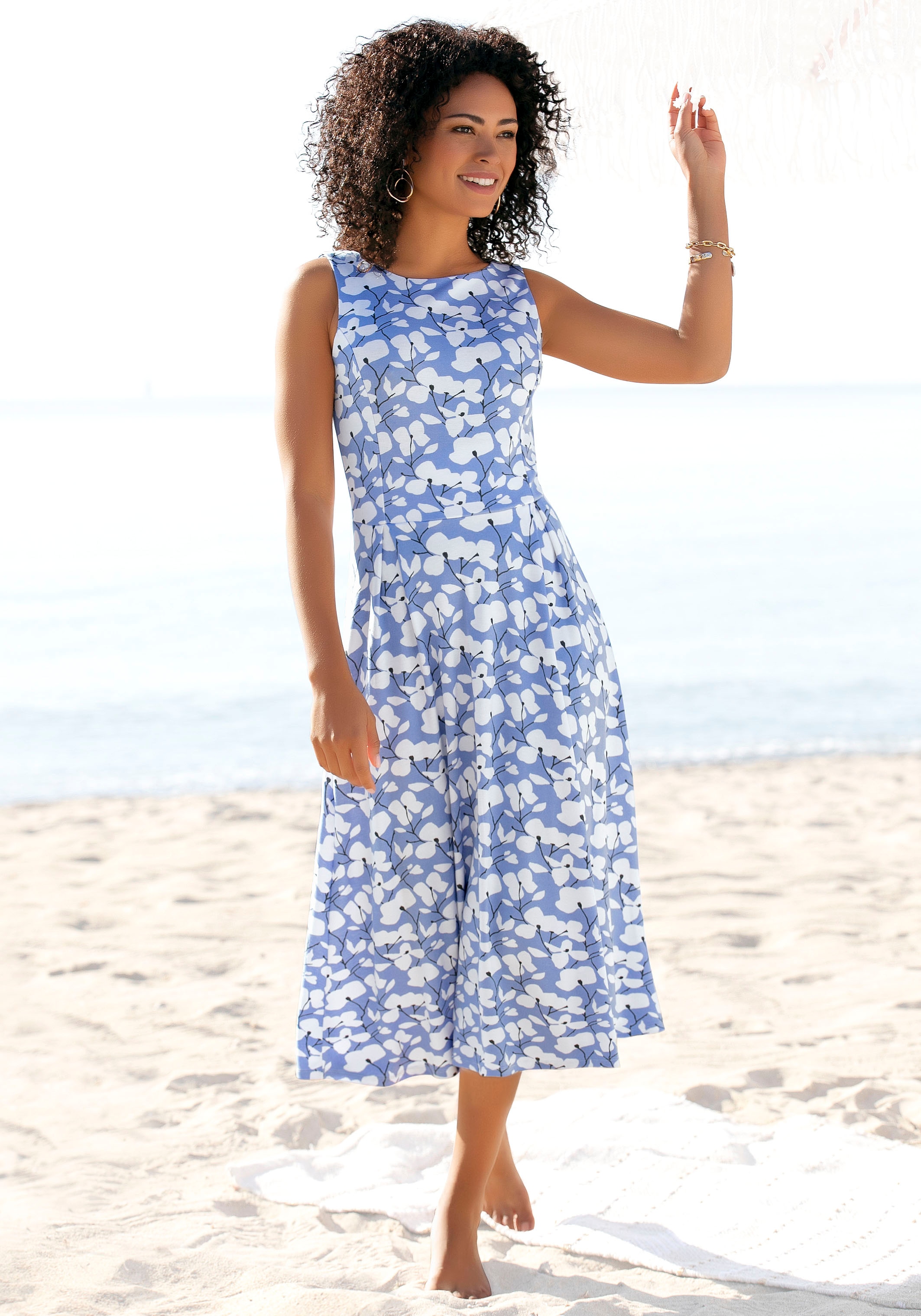 kaufen Sommerkleid, mit Strandbekleidung Beachtime Blumendruck, Strandmode,