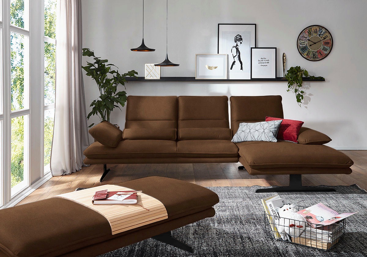 W.SCHILLIG Ecksofa »broadway, Designsofa mit tollem Sitzkomfort«, Sitztiefe günstig online kaufen