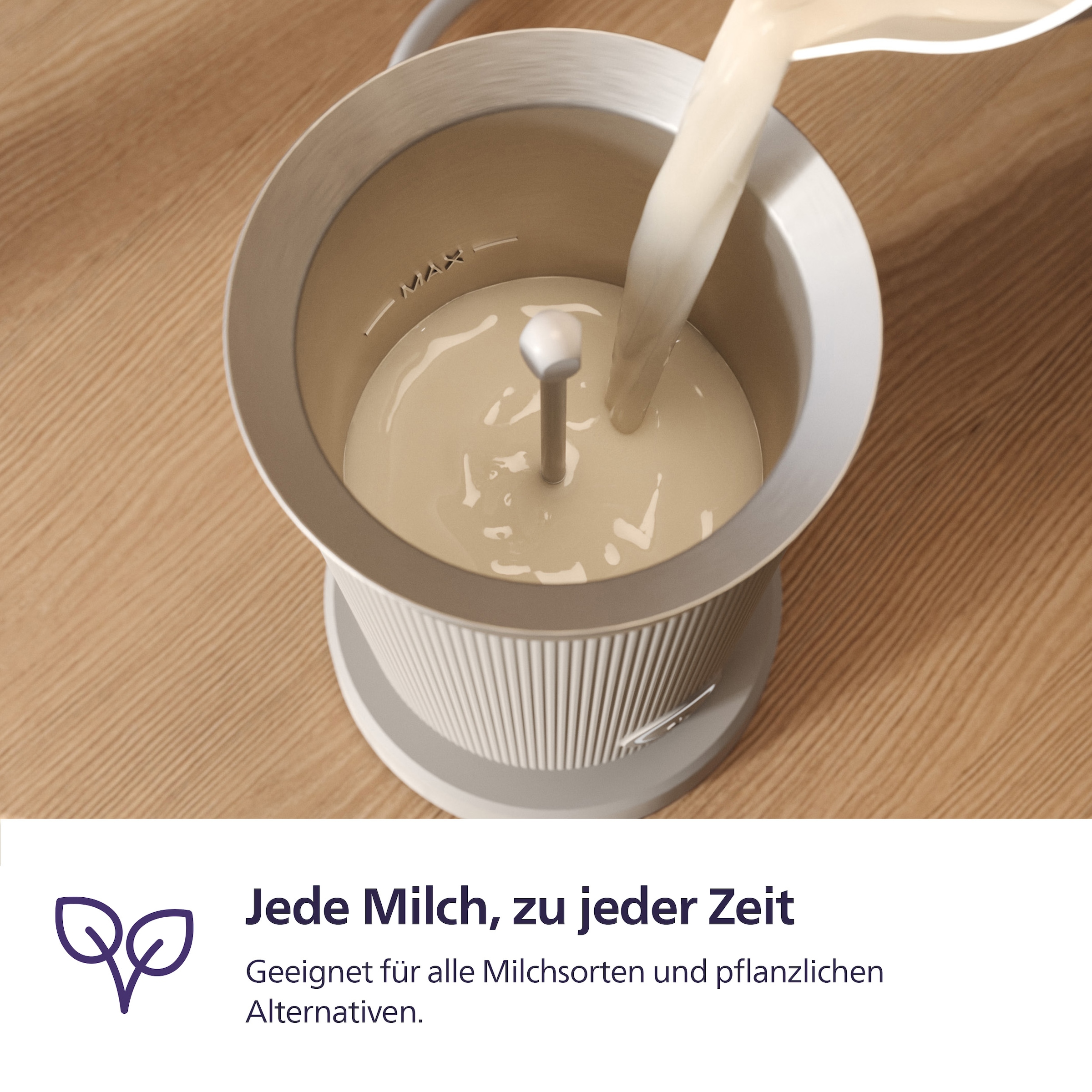 PHILIPS baristina Milchaufschäumer »BAR311, Antihaftbeschichtung, leichte Reinigung« warmer und kalter Milchschaum, 120 ml Fassungsvermögen