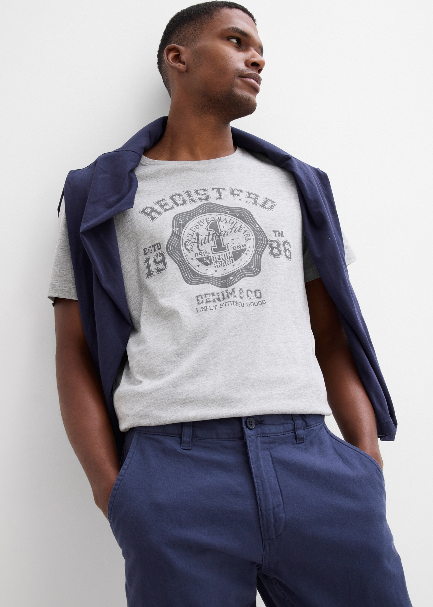 bonprix Chinohose  aus Leinen und Baumwolle, Regular Fit, im Chino-Stil