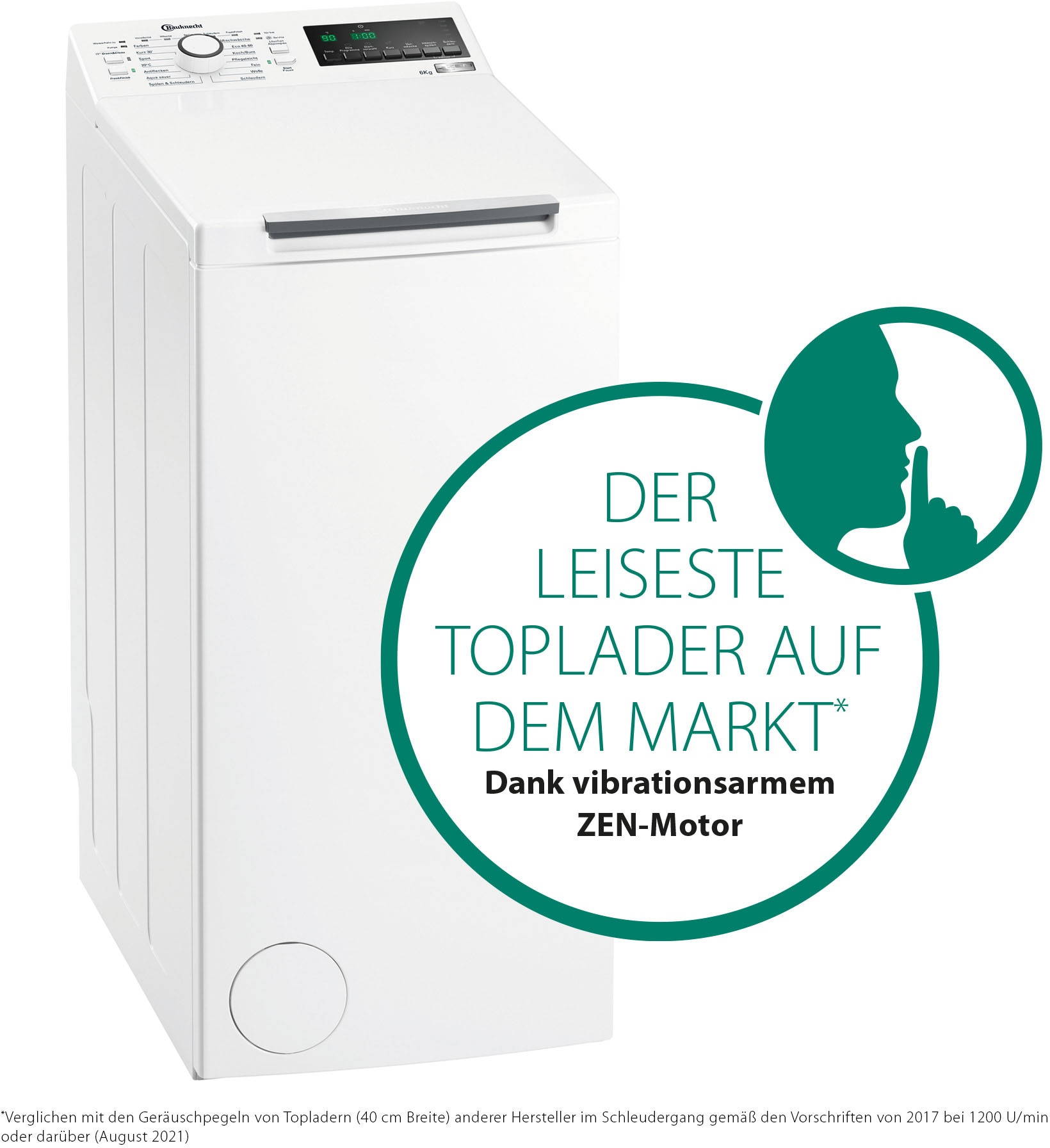 BAUKNECHT Waschmaschine Toplader »WMT 6513 CC«, WMT 6513 CC, 6,5 kg, 1200 U/ min, 4 Jahre Herstellergarantie online bei