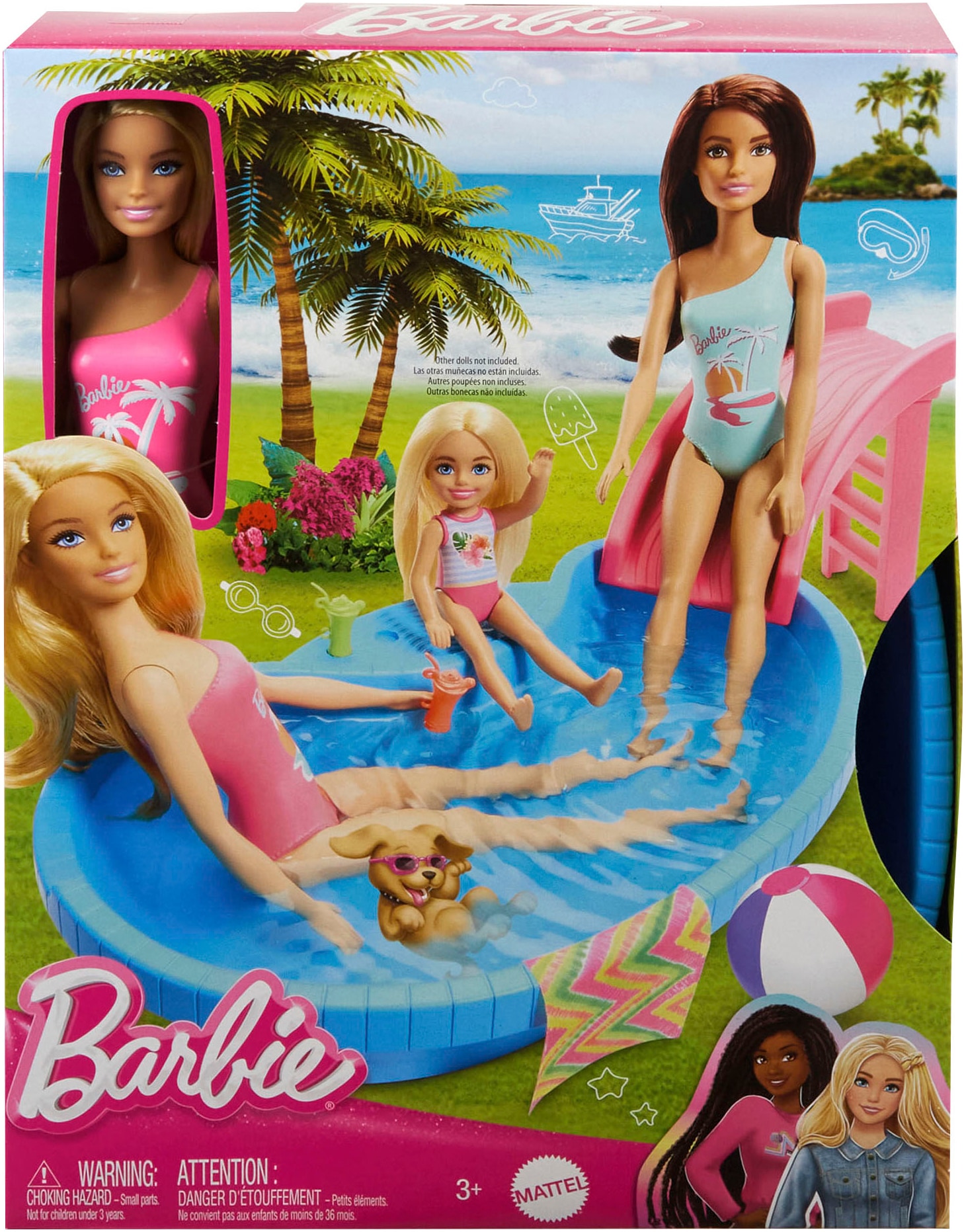 Barbie Anziehpuppe »mit Pool«, inklusive Rutsche