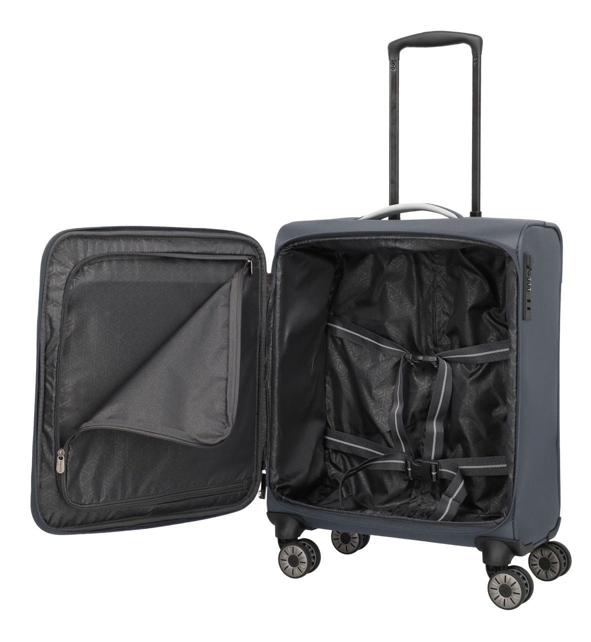 travelite Handgepäck-Trolley »JETPACK Max 4 Cabin, konzip. für Lufthansa, Austrian Airlines & Swiss«, 4 Rollen, Weichgepäck-Koffer Handgepäck für die meisten gängigen Airlines