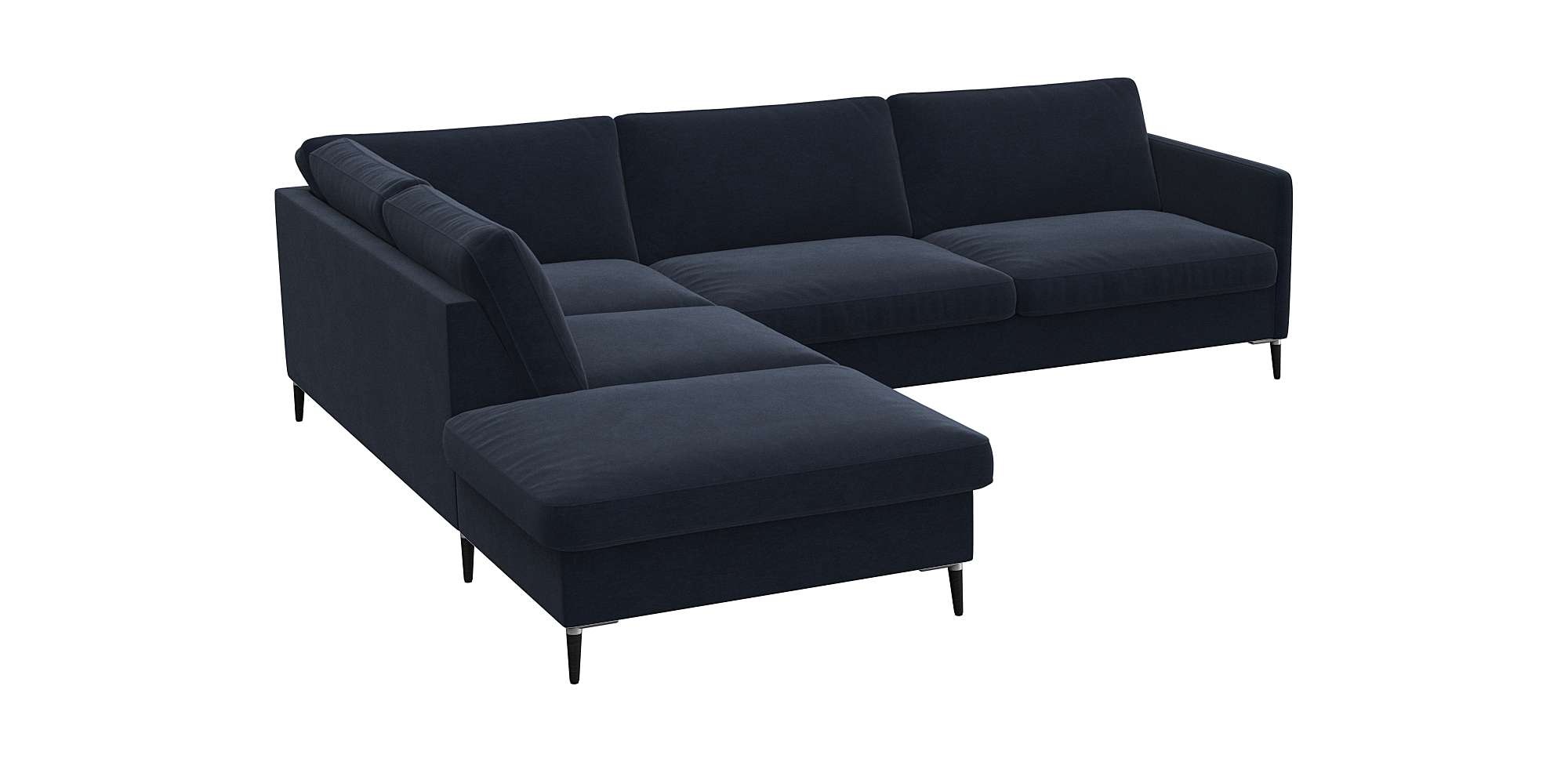 FLEXLUX Ecksofa »Fiore, L-Form«, schmale Armlehnen, Kaltschaum, Füße Alu+sc günstig online kaufen