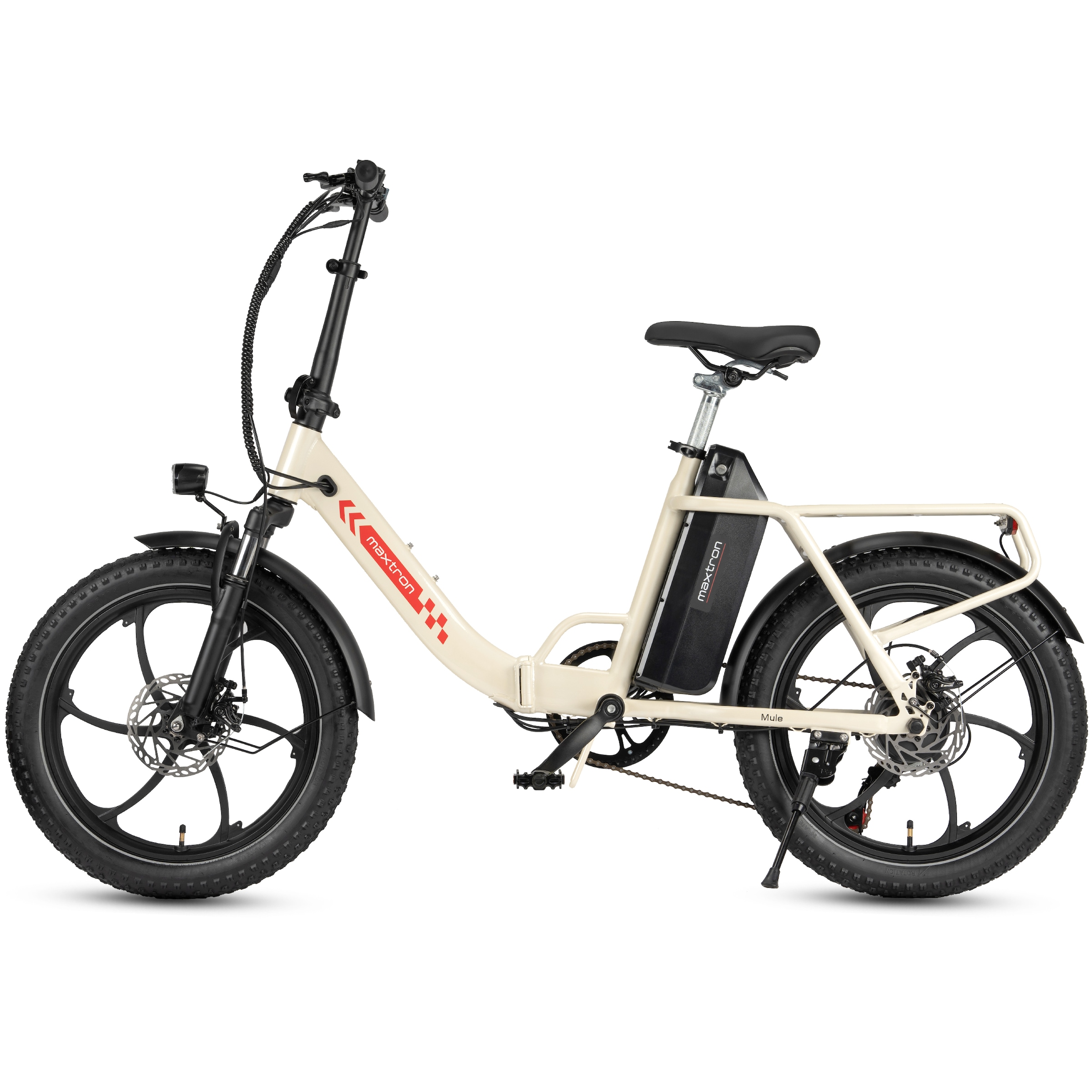 Maxtron »Maxtron MULE Klapprad« 7 Gang Shimano ALTUS Schaltwerk Kettenschaltung 350 W Packung,  Stadt & Abenteuer: 20" Fatbike mit XXL 20Ah Akku.