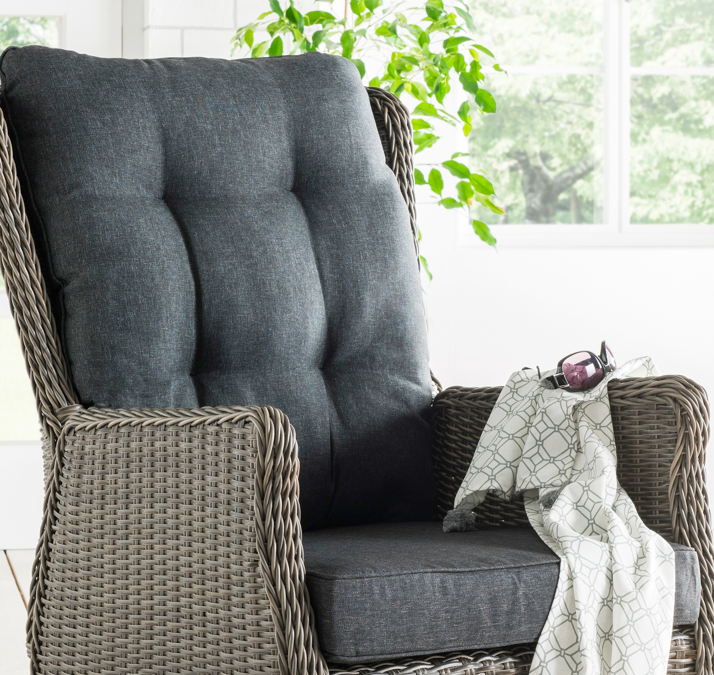 Destiny Gartenlounge-Set »CASA RELAX CASA« 1x Sessel, 1x Fußhocker, inkl. A günstig online kaufen