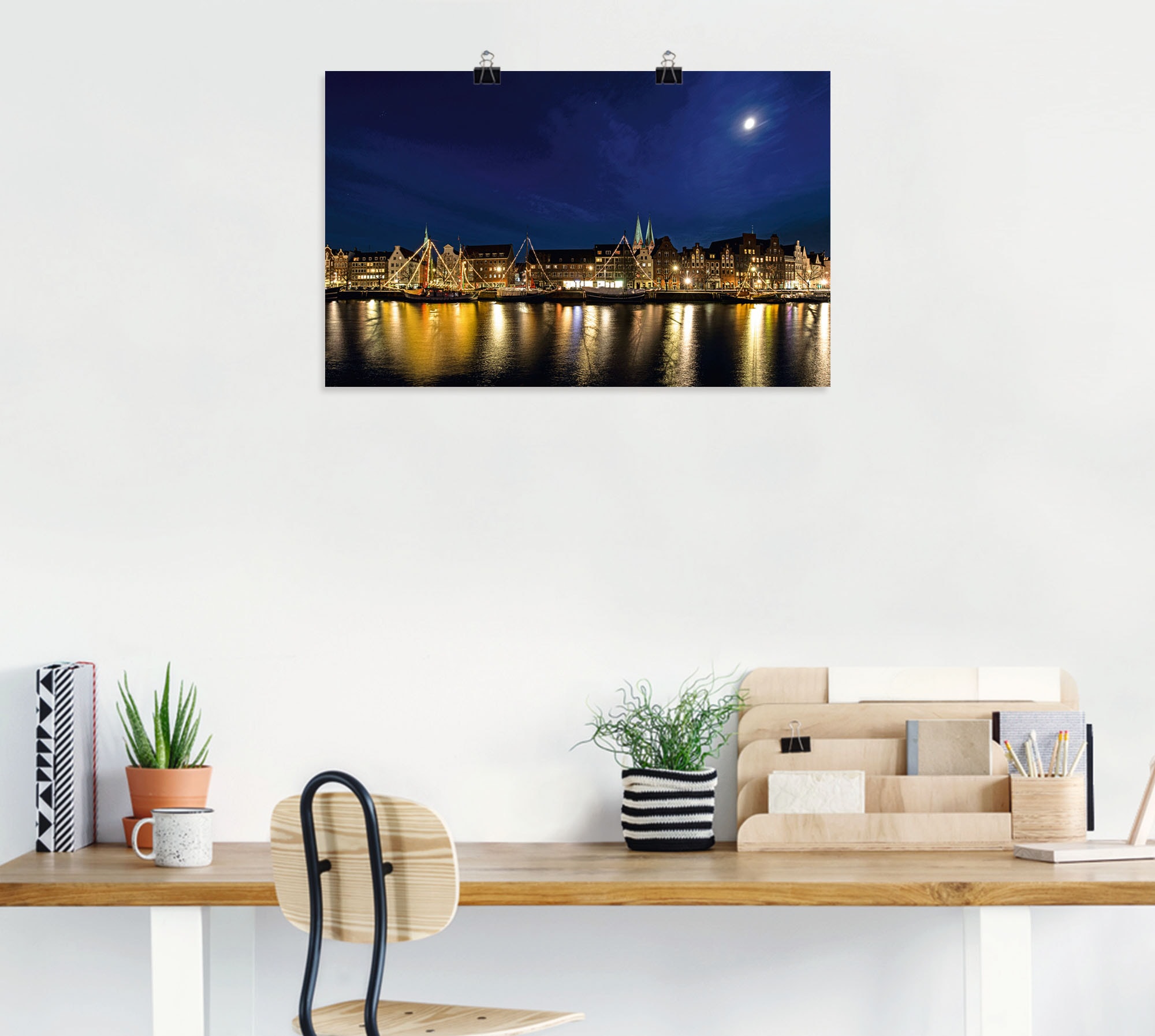Artland Wandbild »Skyline Lübeck«, Lübeck, (1 St.), als Alubild, Leinwandbild, Wandaufkleber oder Poster in versch. Größen