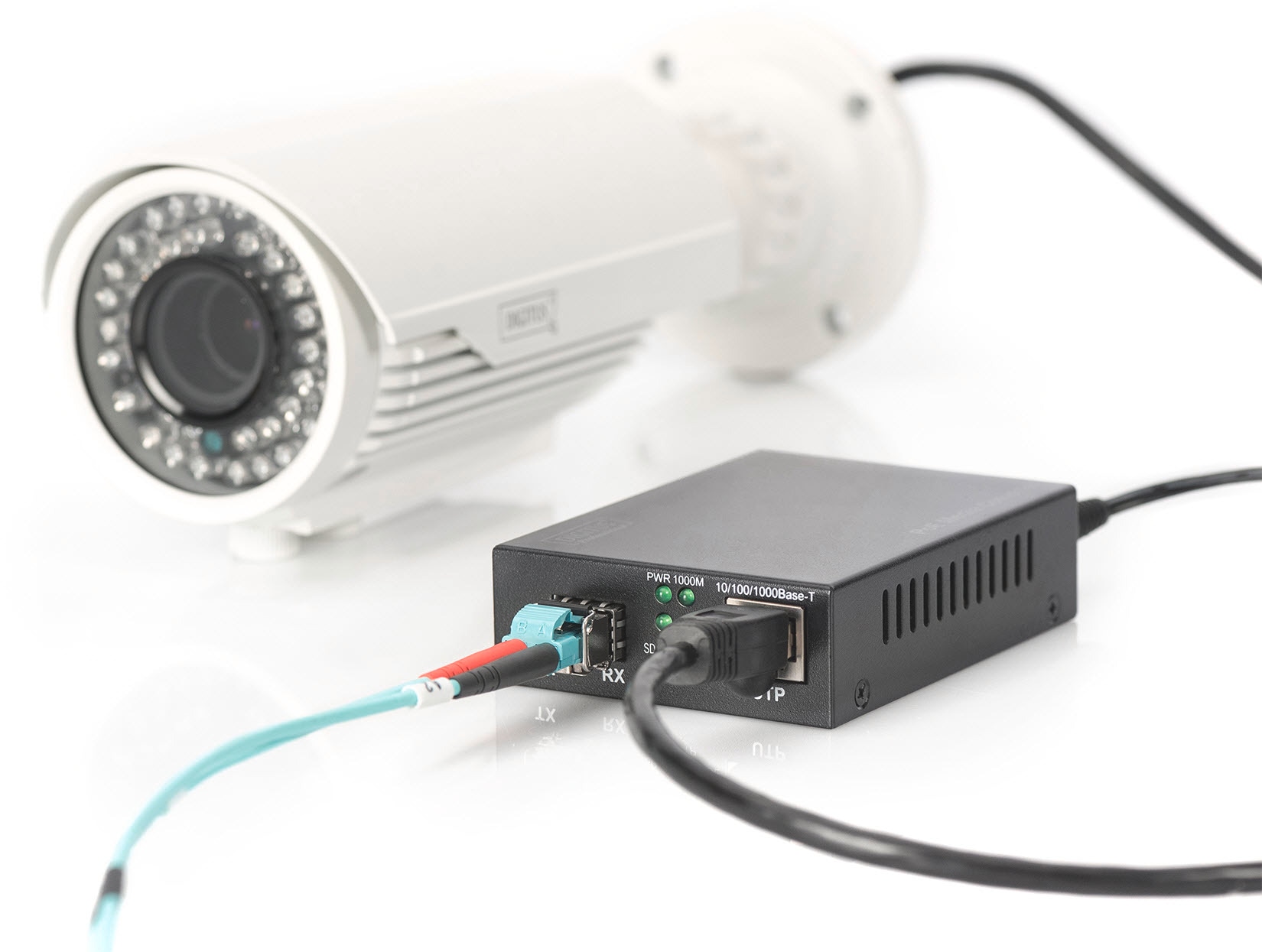 Digitus Netzwerk-Adapter »Gigabit PoE Medienkonverter, RJ45 / SFP, PSE«