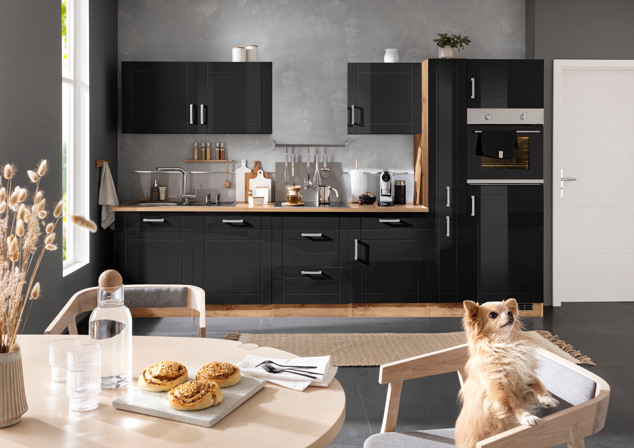 KOCHSTATION Küchenzeile »KS-Tinnum« ohne E-Geräte, Breite 330 cm