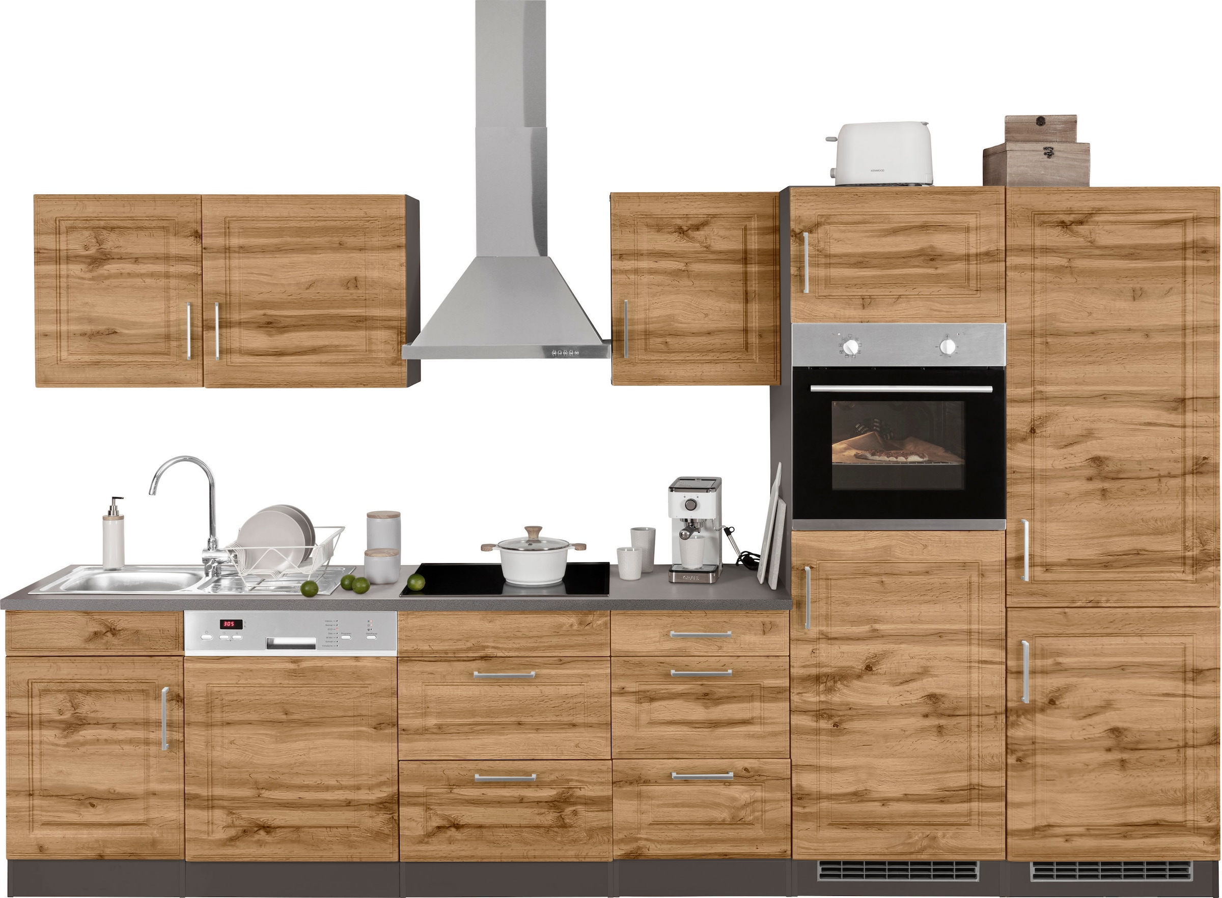 HELD MÖBEL Küchenzeile »Stockholm«, Breite 340 cm, mit hochwertigen MDF Fro günstig online kaufen