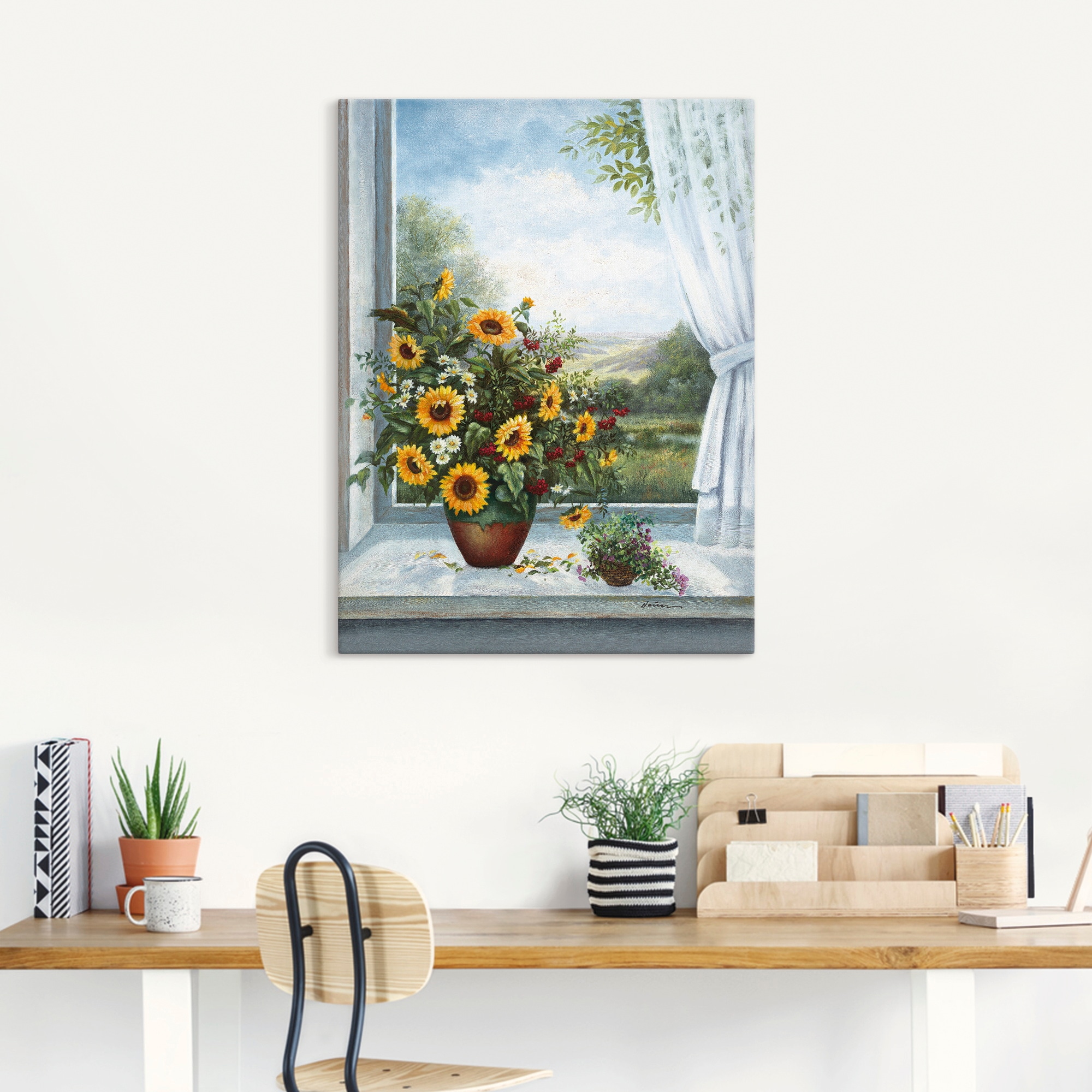Artland Wandbild »Sonnenblumen am Fenster« Arrangements 1 Stk. tlg. als Lei günstig online kaufen