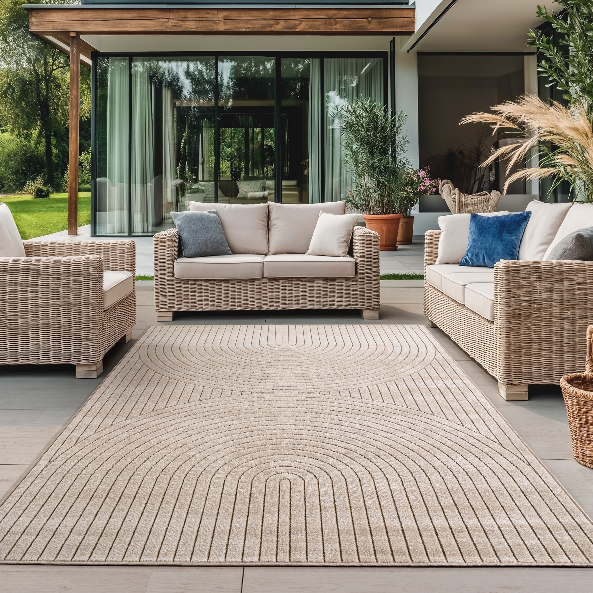 Ayyildiz Teppiche Outdoorteppich »NOVA 1201«, rechteckig, 5 mm Höhe, In und Outdoor, Wohnzimmer, Aussenbereich