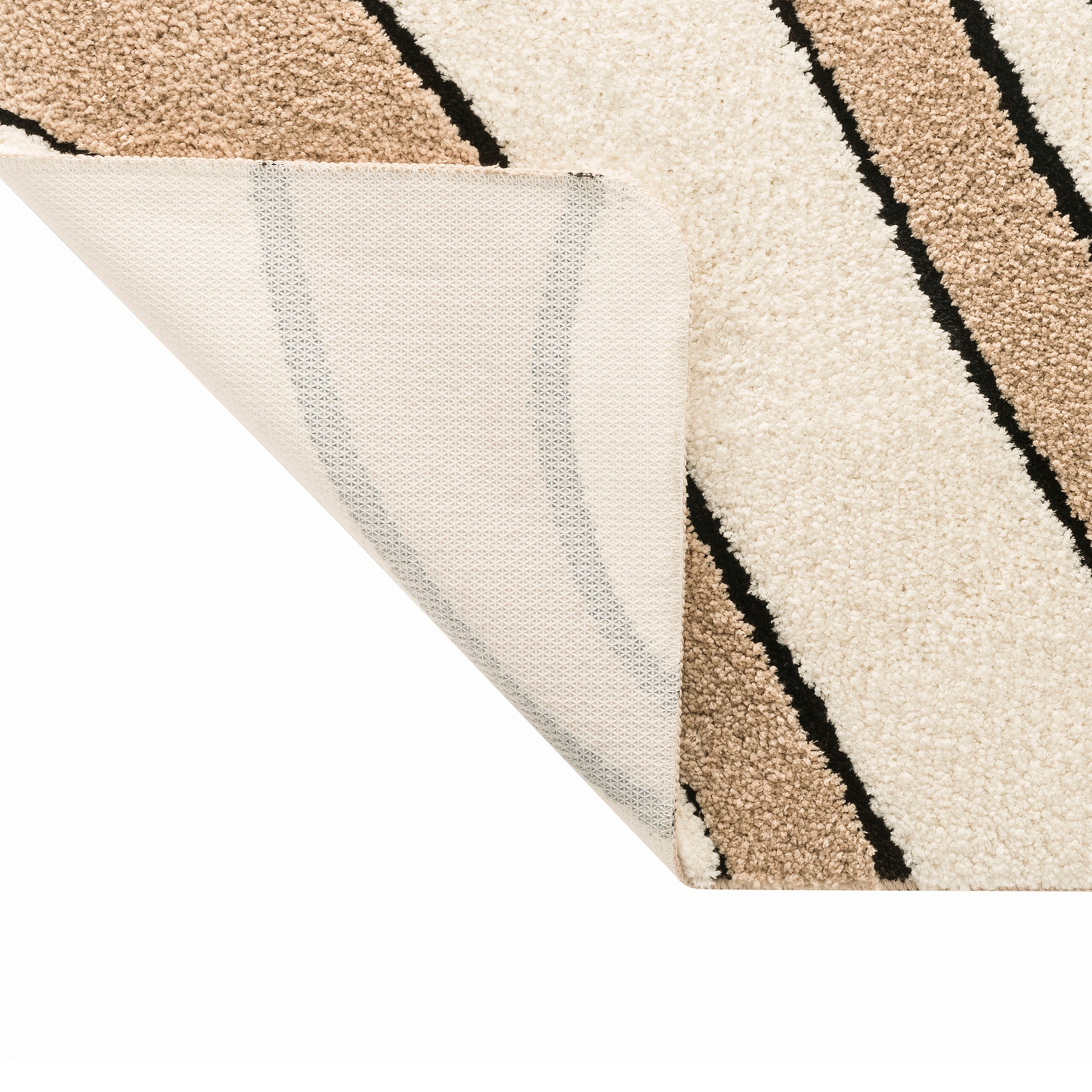 my home Badematte »Anna, Badvorleger, Badezimmer Teppich«, rutschhemmend beschichtet, fußbodenheizungsgeeignet-schnell trocknend, Badteppich, Hoch Tief Effekt, Modern, Weich, Wellen
