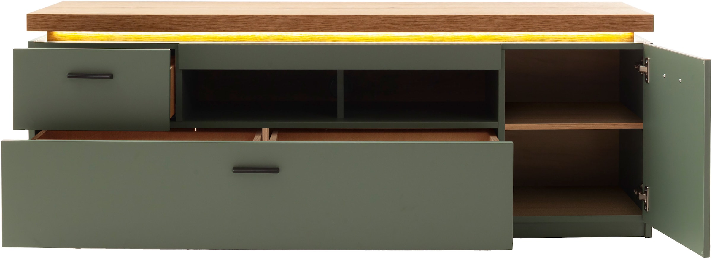 MCA furniture Lowboard »MONIZ TV-Element«, TV-Schrank, 2 Türen, 2 Schubkästen, 2 offene Fächer, 156 cm breit