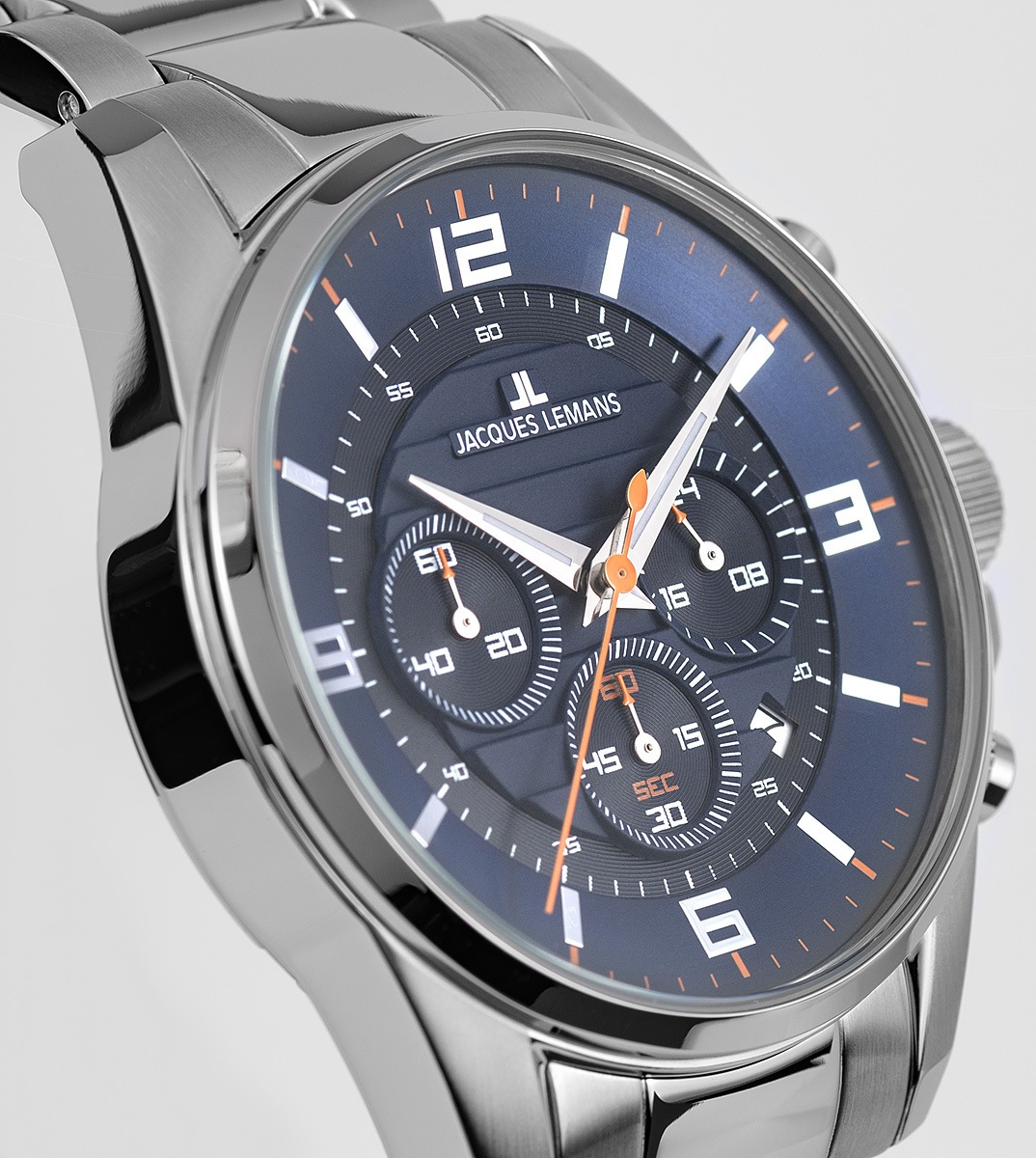 Jacques Lemans Chronograph »Liverpool«, Quarzuhr, Armbanduhr, Herrenuhr, bis 10 bar wasserd., Silikonarmband
