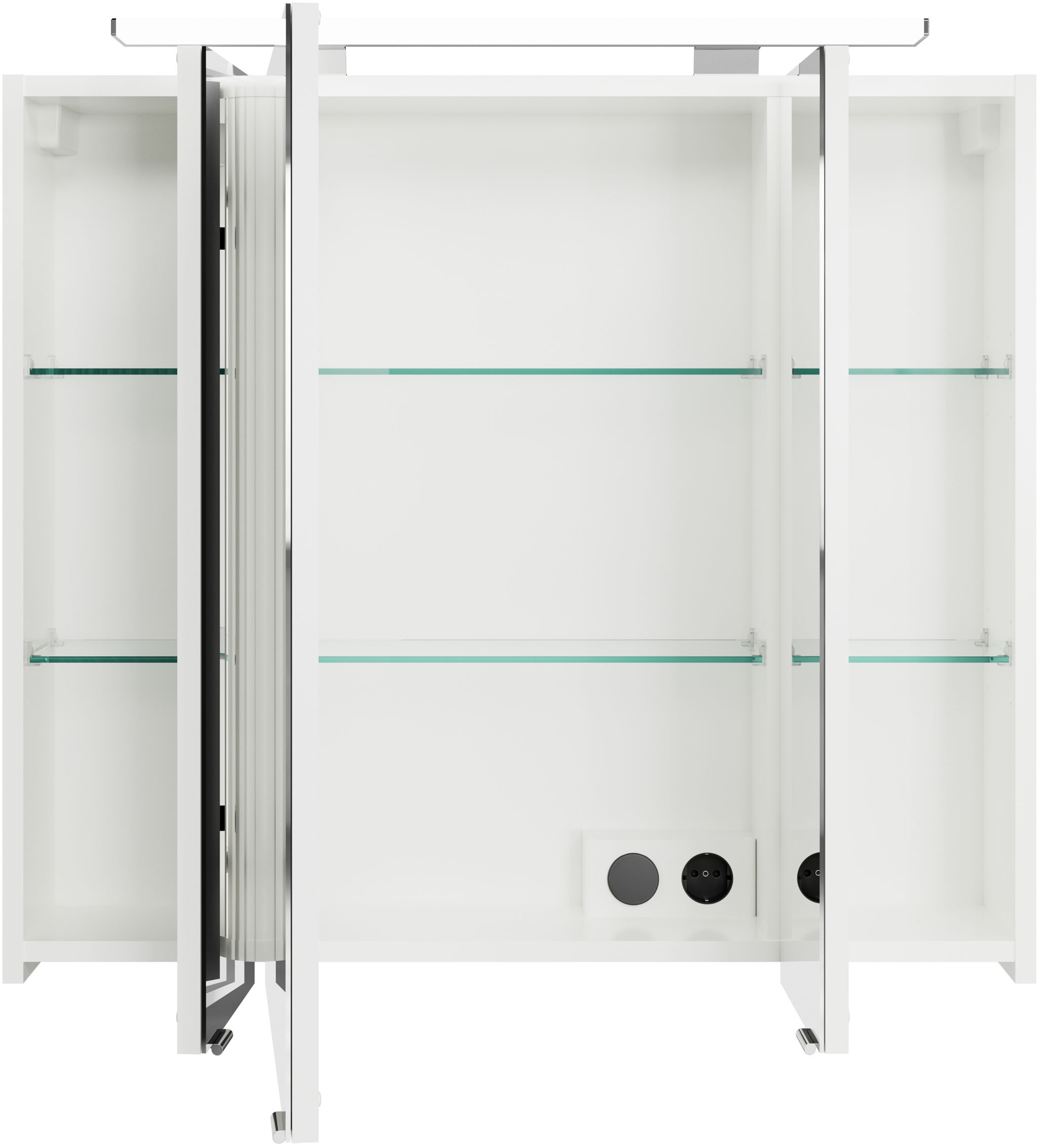 Saphir Badmöbel-Set »Serie 4010 2-teilig Keramik-Waschtisch mit LED-Spiegelschrank«, (Set), Badezimmer Set 84 cm breit, inkl. Türdämpfer, 3 Türen, 2 Schubladen