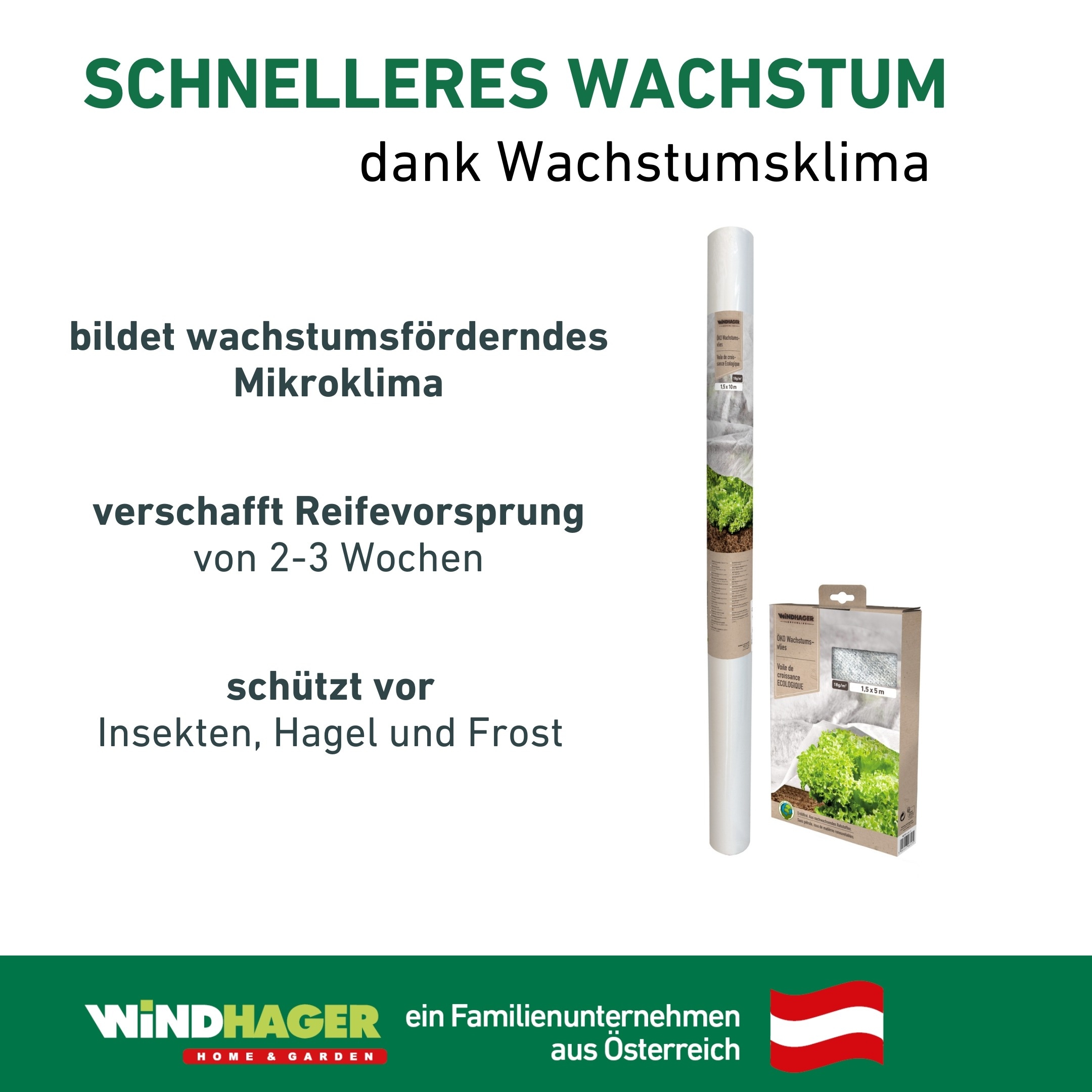 Windhager Gartenvlies »für Hoch-, Freilandbeete, ÖKO Wachstumsvlies zur Anzucht von Pflanzen« 1 Stk. tlg. erhältlich in 5 x 1,5 m oder 10 x 1,5 m, 18 g/m², weiß