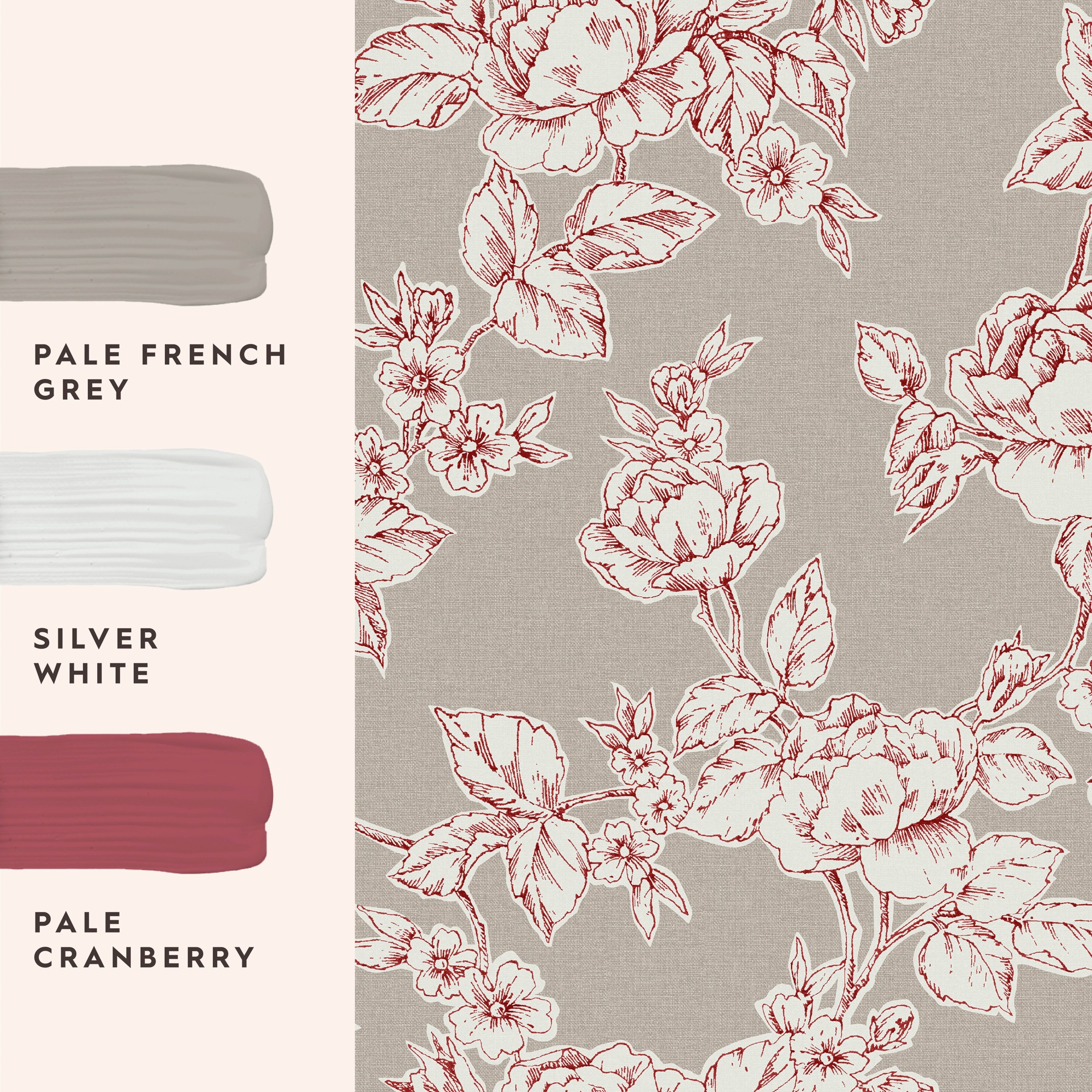 LAURA ASHLEY Vliestapete »Pollington Roses Dove« geblümt glatt 10mx52cm (ca. 5m2)
