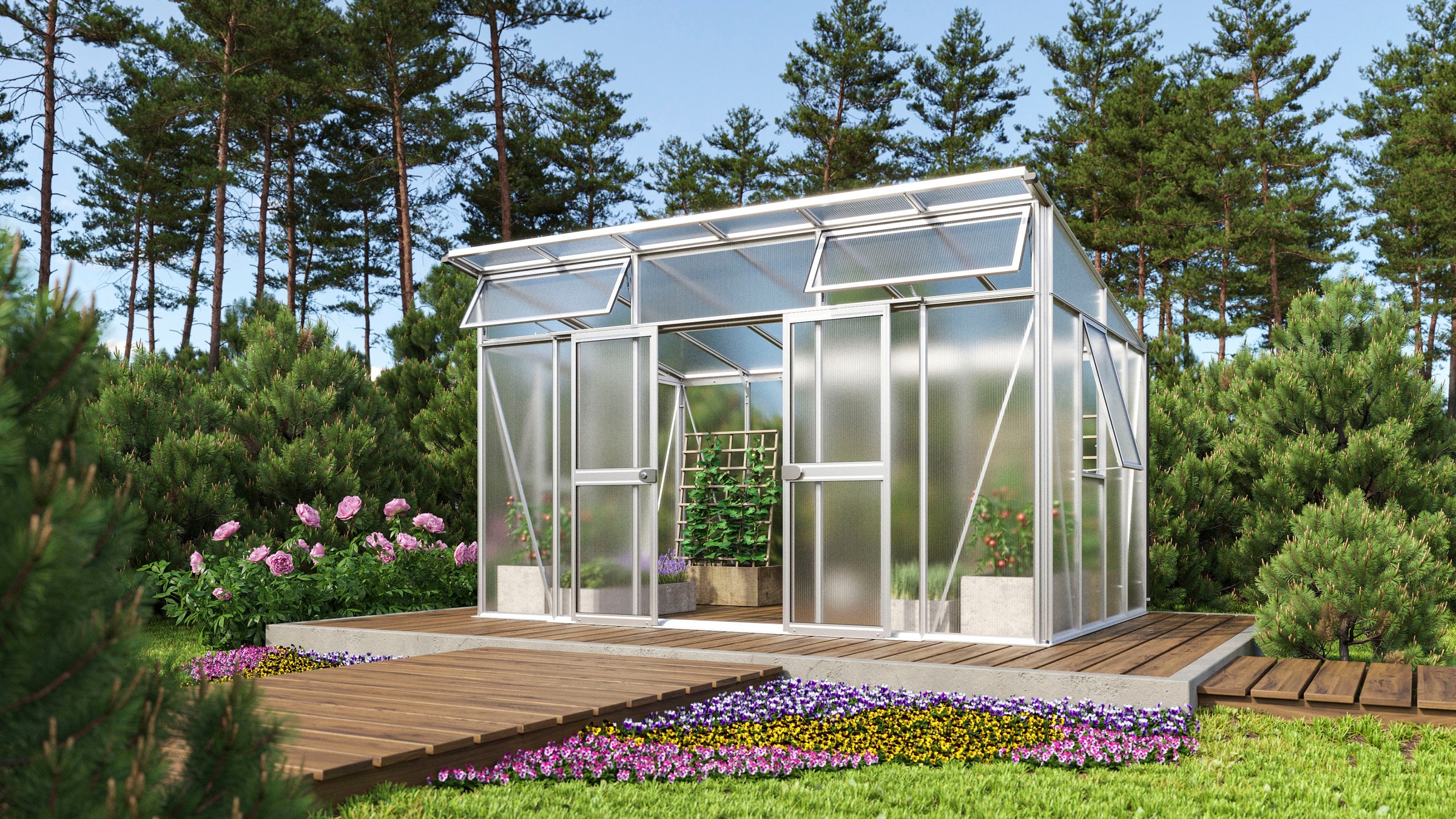 Vitavia Gewächshaus »Aura 11500« aus besonders stabilen Alu-Profilen, 10 mm Hohlkammerplatten