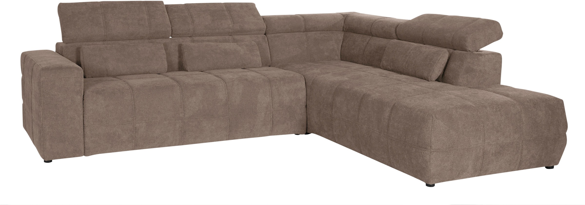 DOMO collection Ecksofa »Brandon L-Form, auch in Leder«, inklusive Kopfteilverstellung, wahlweise mit Sitztiefenverstellung
