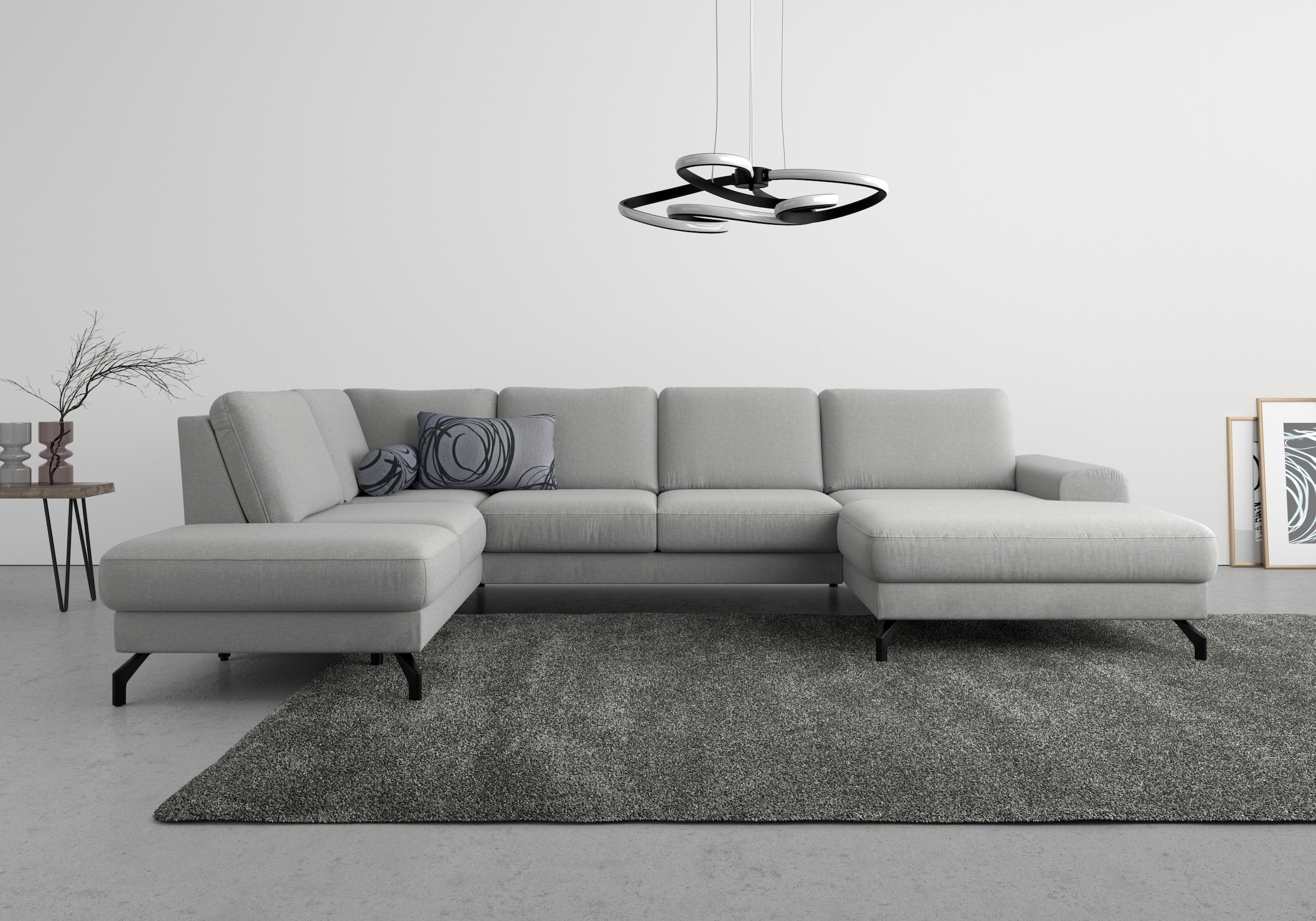 sit&more Wohnlandschaft »Cinturo U-Form« inklusive Sitztiefenverstellung und Federkern, Sitzhöhe 45 cm