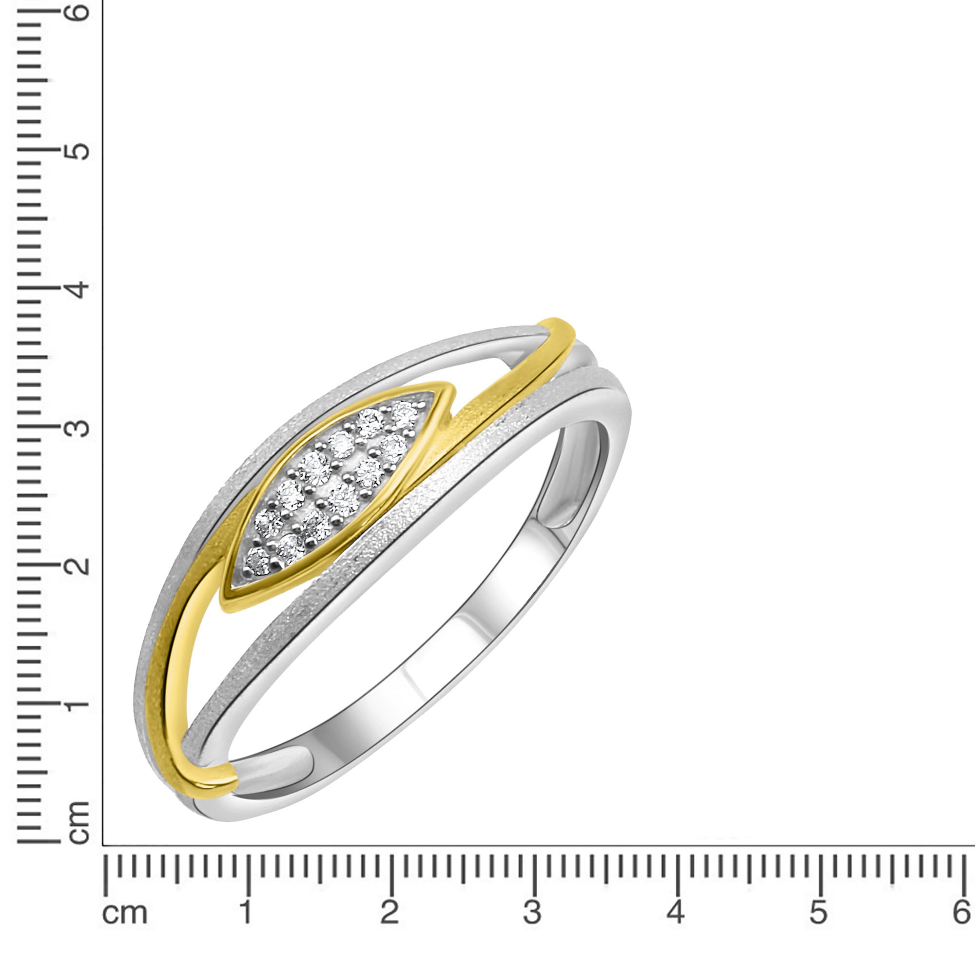 Firetti Silberring »Schmuck Geschenk Silber 925 Fingerring Ring bicolor«, mit Zirkonia (synth.)