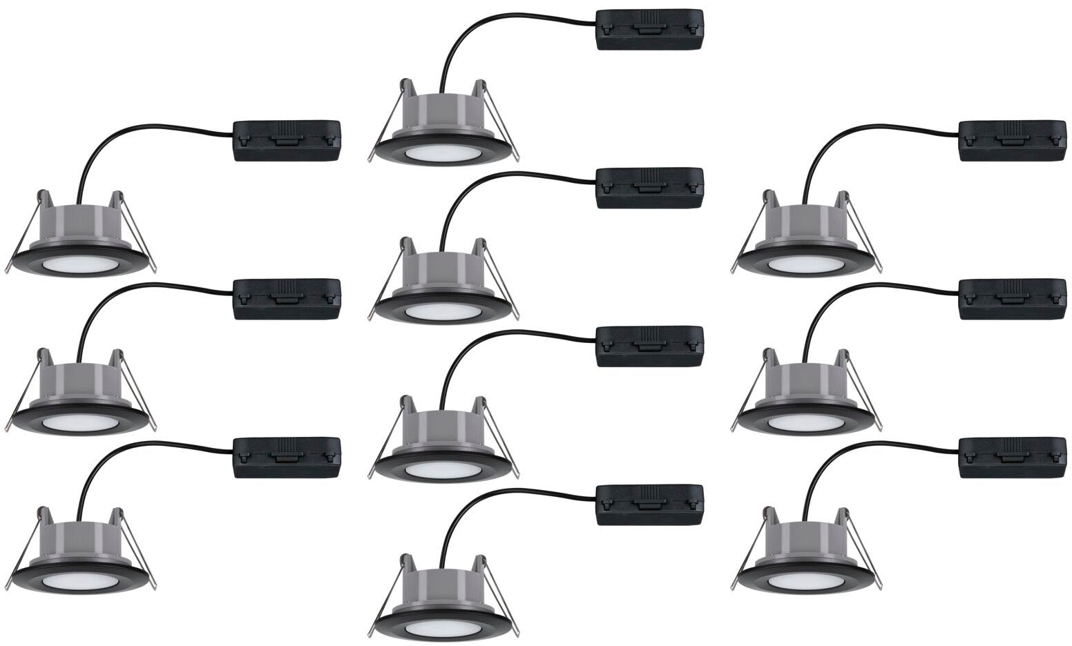 Paulmann LED Einbauleuchte »Calla 10x680lm 4000K 6W 230V schwarz matt IP65«, 10 flammig