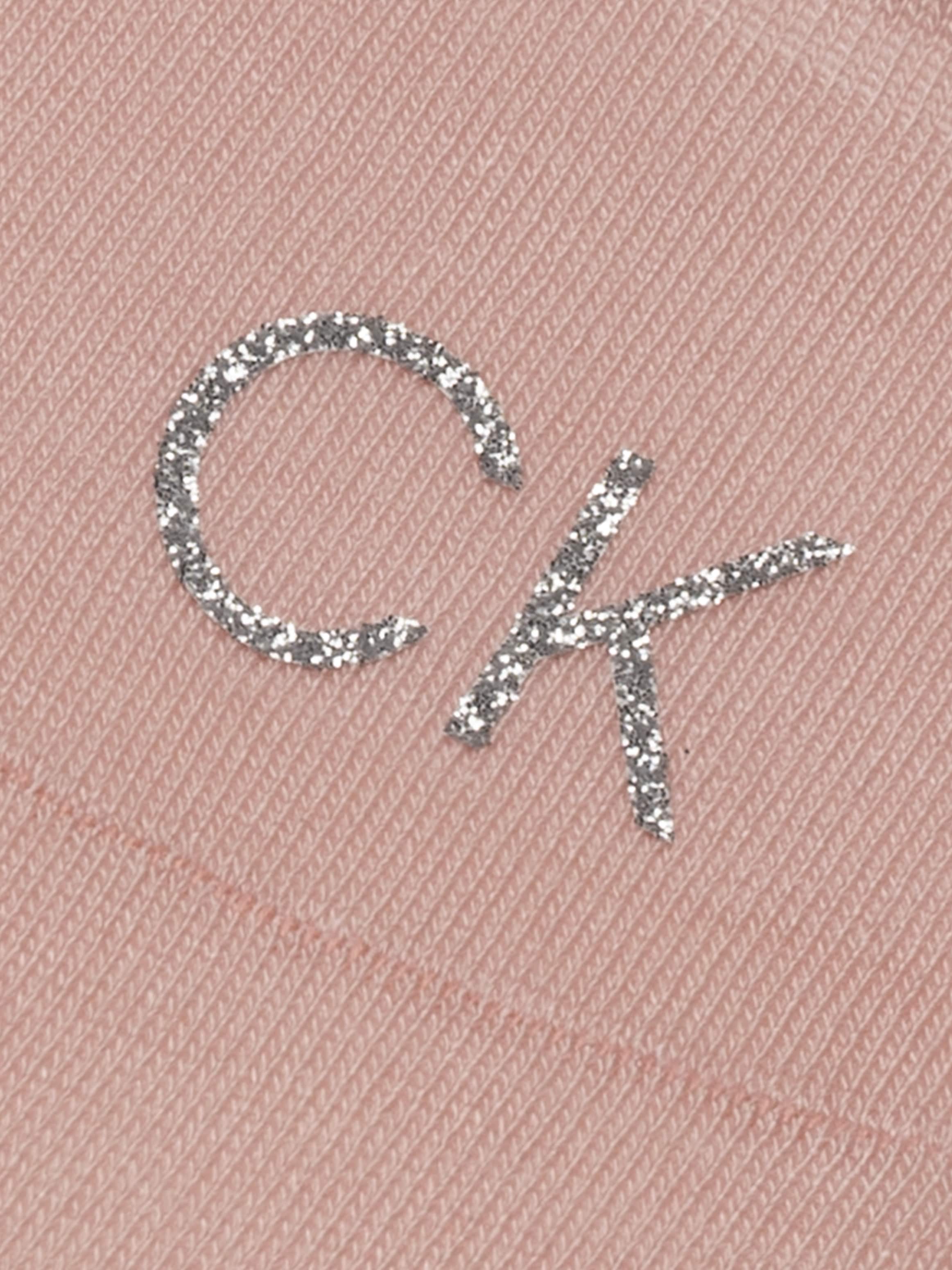 Calvin Klein Jeans Füßlinge »CK WOMEN FOOTIE MID CUT 2P SHINY LOGO«, (2 Paar), Vorn mit kleinem Glitzer-Logo