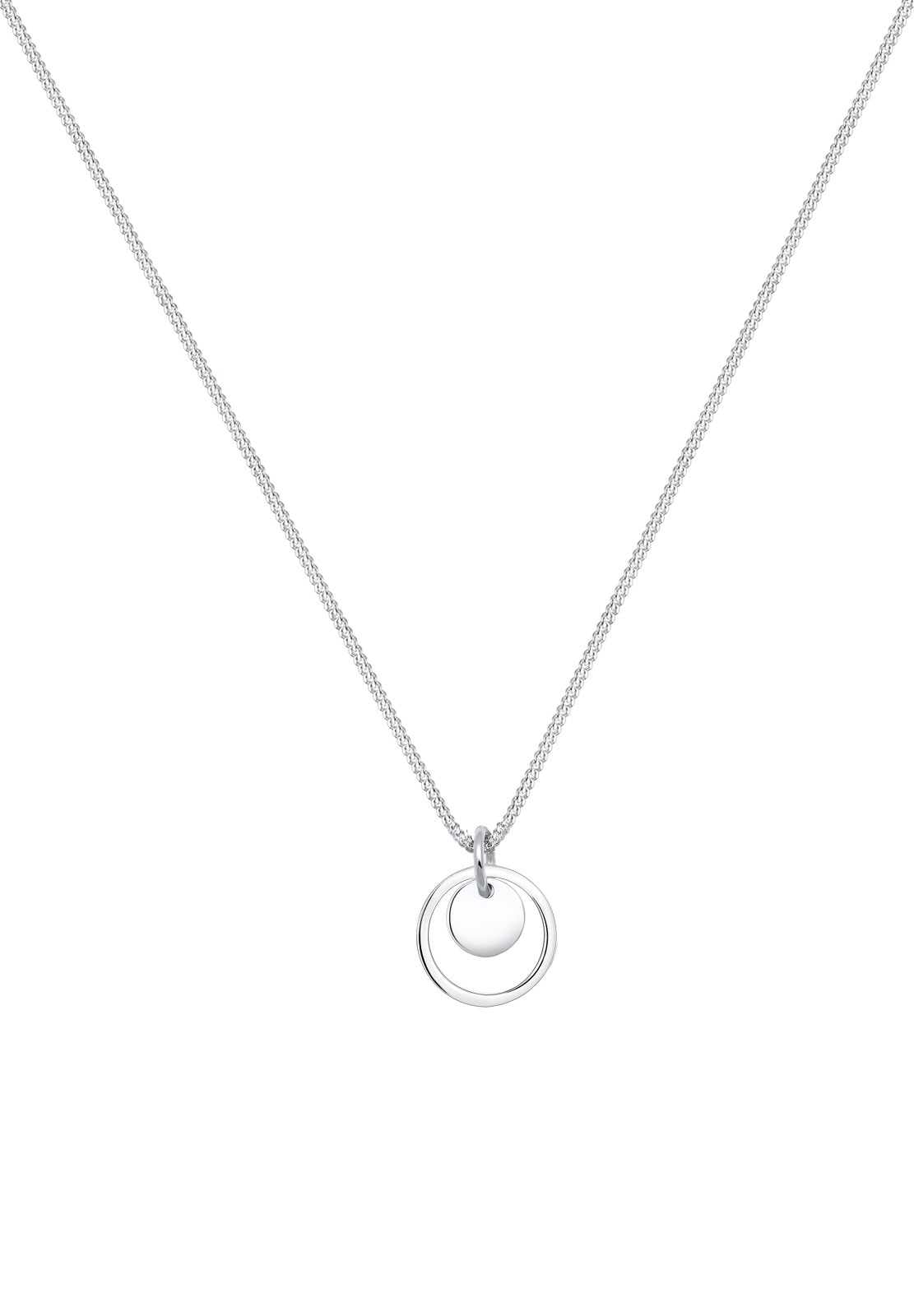 Elli Kette mit Anhänger »Anhänger Rund mit Kreisen 925 Silber«