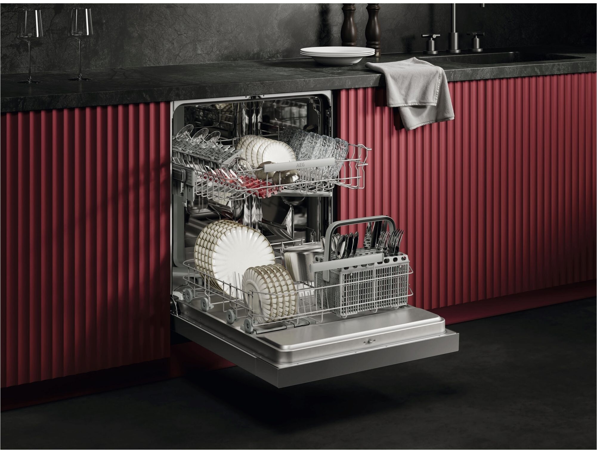 AEG Unterbaugeschirrspüler 6000 »GU620C2SCM« Spülmaschine – starke Sprühabdeckung, viel Platz & sauber