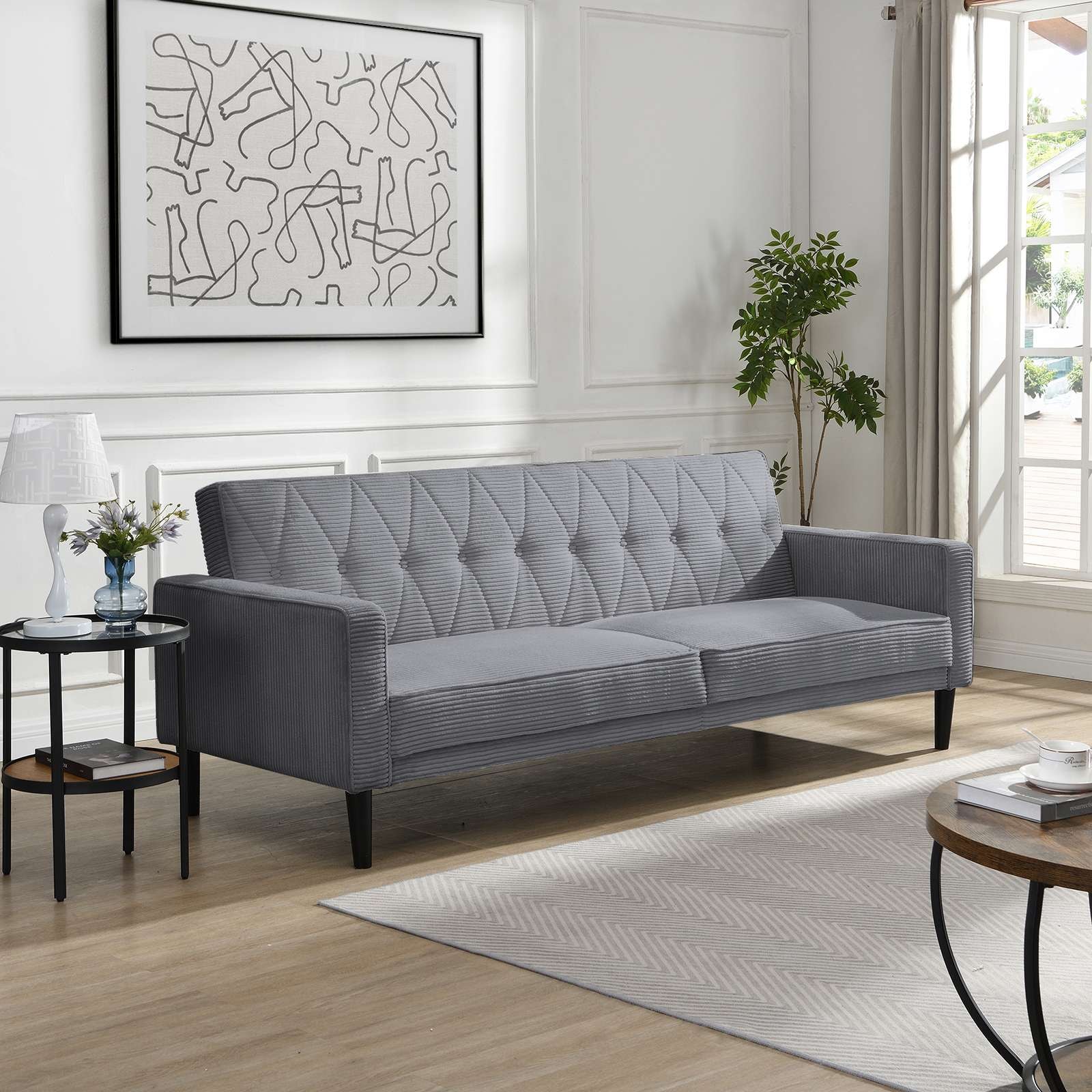 Dorel Home 3-Sitzer »Avon«, Schlafsofa 213cm, Bettfunktion (110/190cm), trendiger Cord o. Webstoff