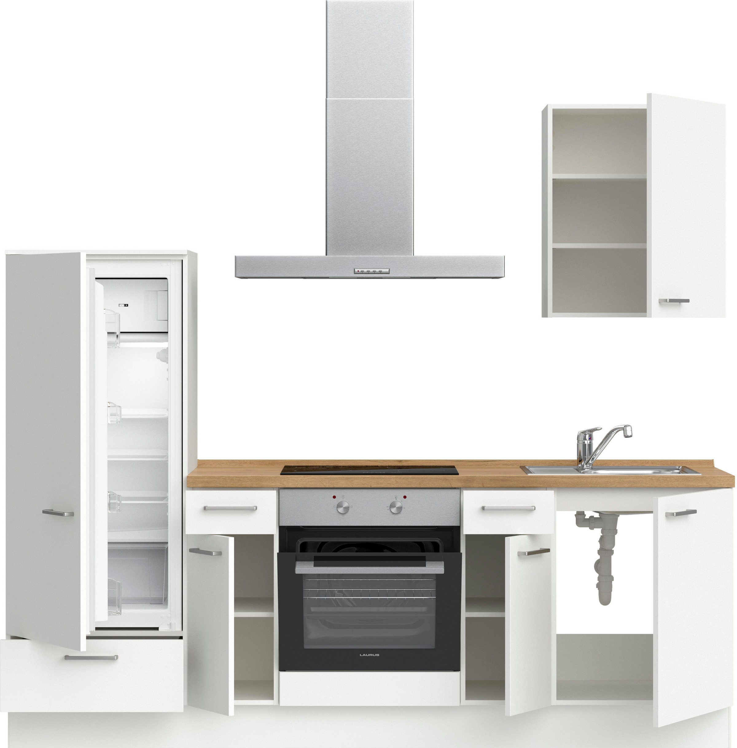 nobilia® Küchenzeile »"Touch I"« vormontiert, Ausrichtung wählbar, Breite 240 cm, wahlw. mit E-Geräten