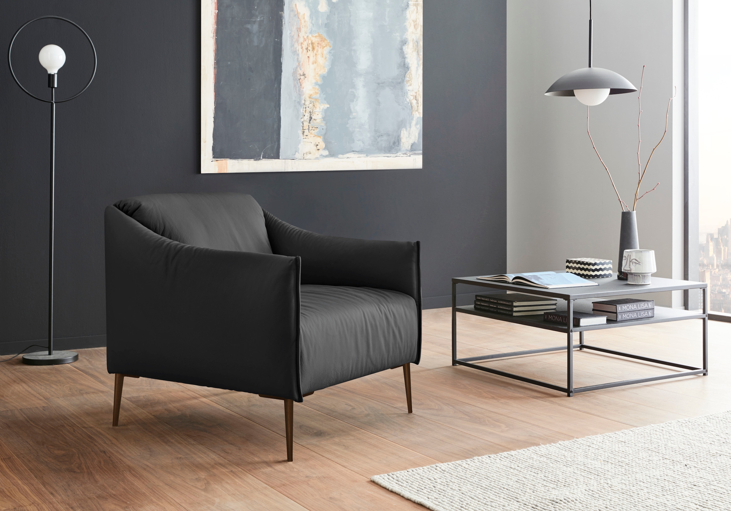 W.SCHILLIG Cocktailsessel »sally«, mit Metallfüßen in Bronze pulverbeschich günstig online kaufen