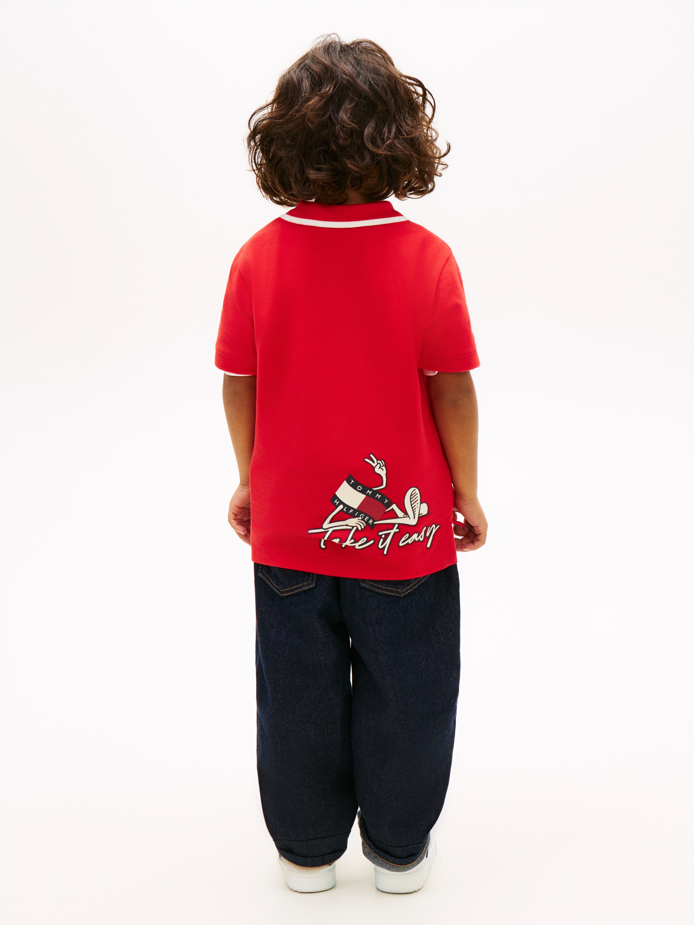 Tommy Hilfiger Poloshirt »LB TAKE IT EASY GRAPHIC POLO SHORT SLEEVE« Kinder bis 16 Jahre, Backprint, regular fit